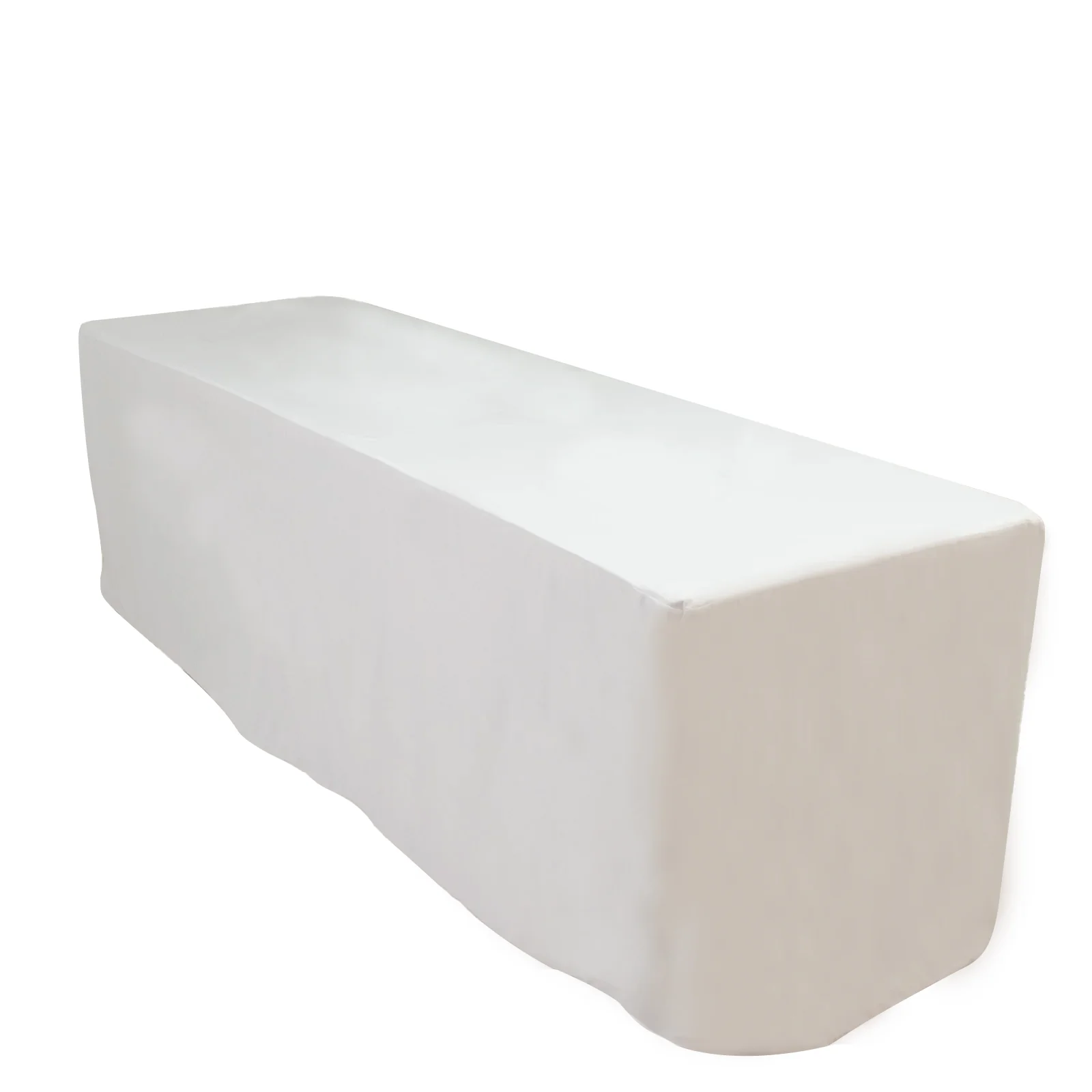 Scuba Rectangular Fitted Tablecloth 8ft White – Wrinkle-Free, Stain Resistant - Image 3