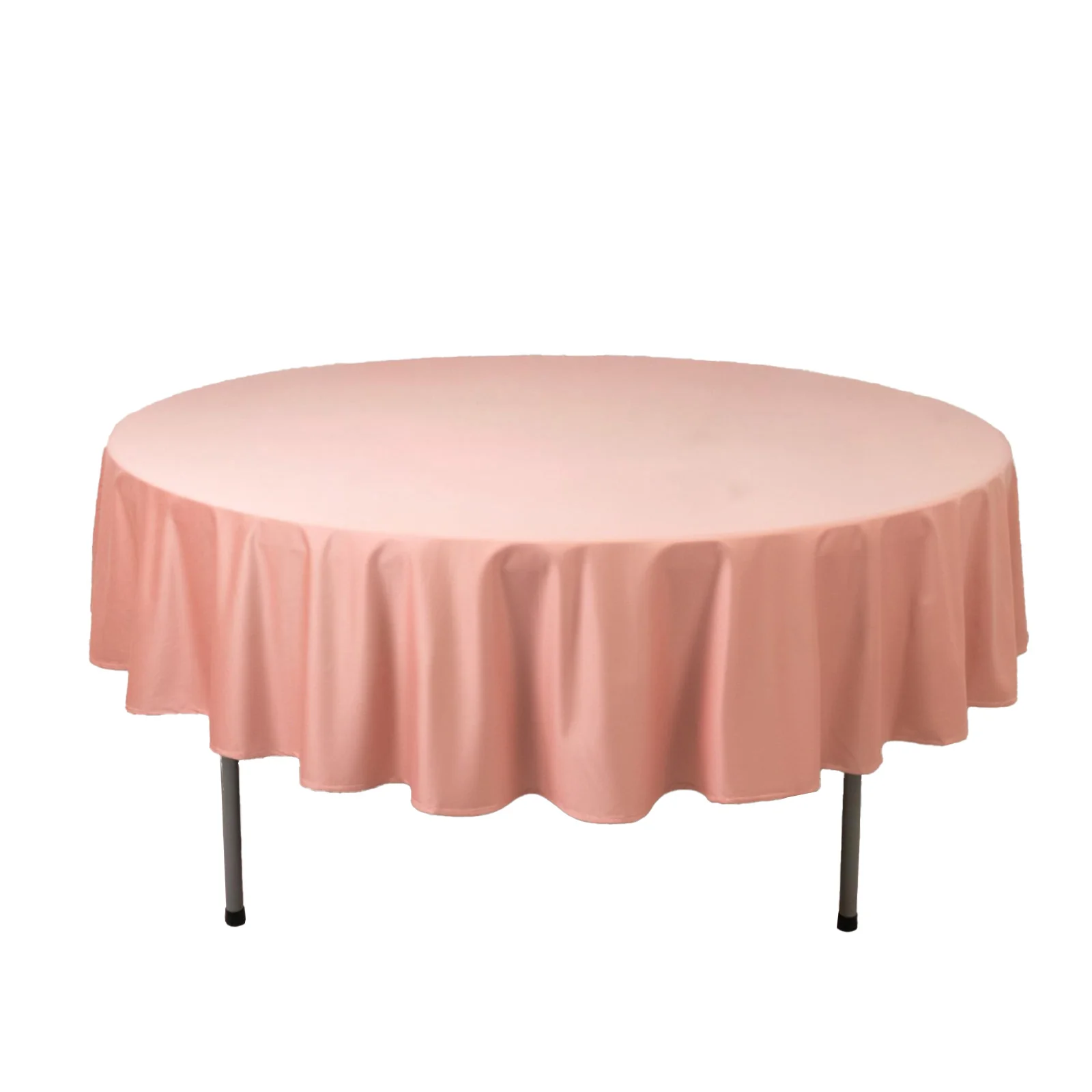 Scuba Round Tablecloth 90" Dusty Rose - Wrinkle Free Table Cover - Image 3
