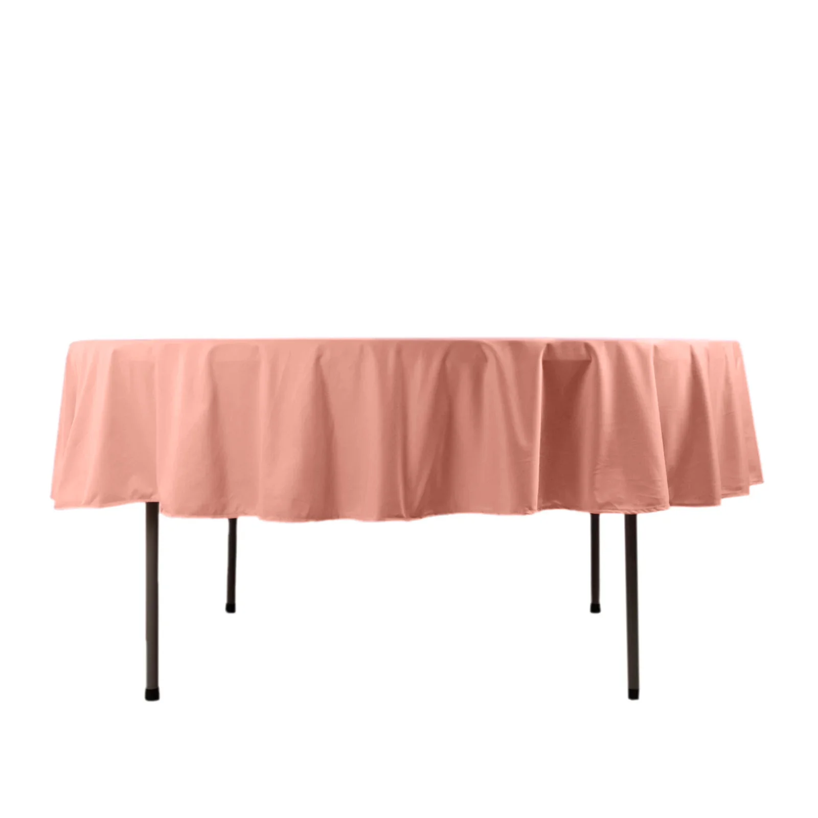 Scuba Round Tablecloth 90" Dusty Rose - Wrinkle Free Table Cover - Image 8