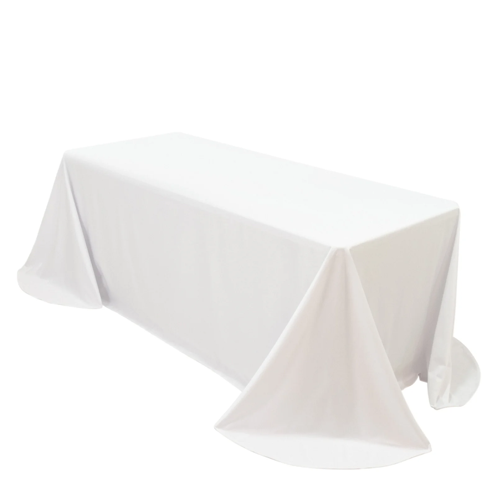 Scuba Rectangular Tablecloth 90"x132" White with Rounded Corners – Wrinkle Free, Stain Resistant, Seamless Table Cover - Image 3