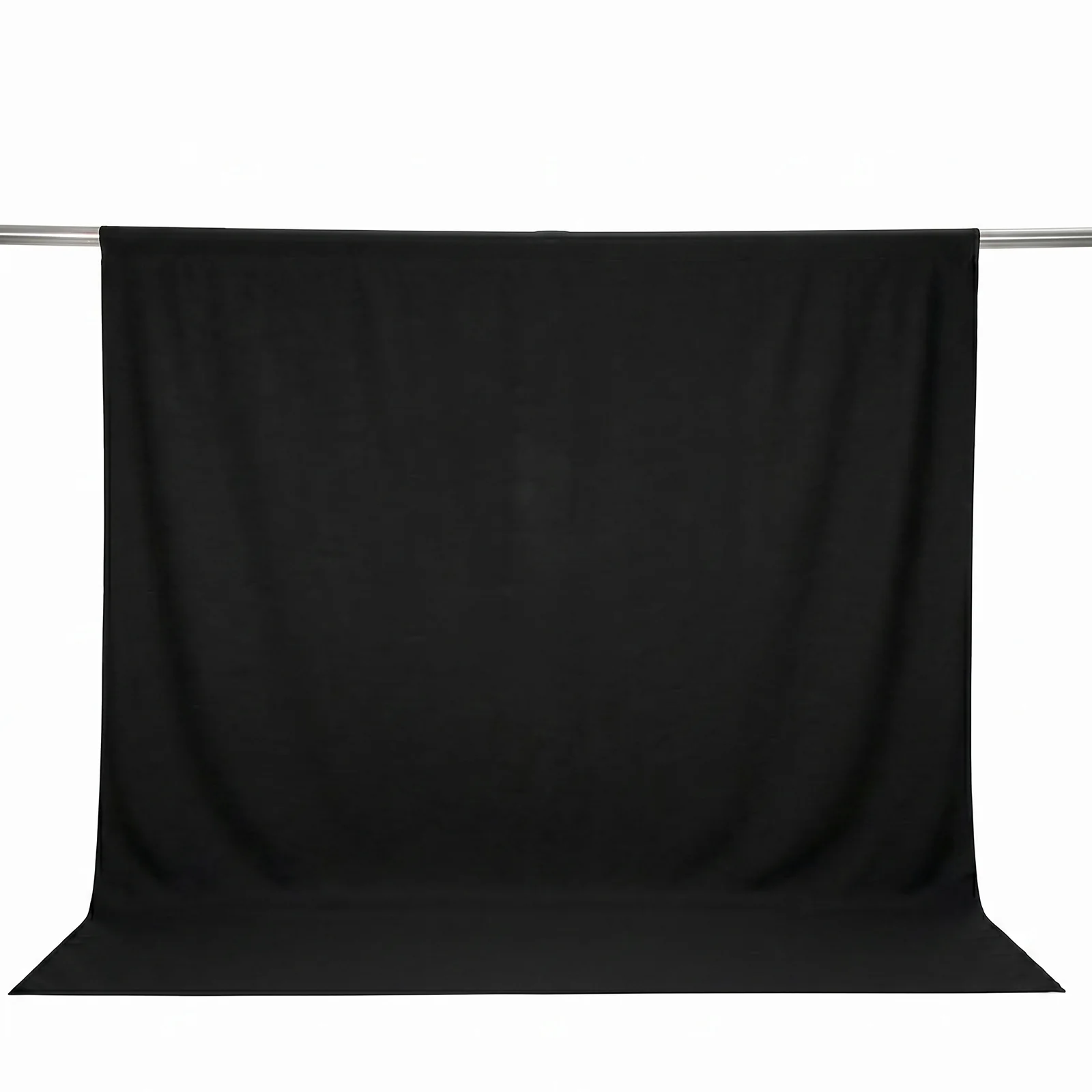 Scuba Polyester Backdrop Curtain Black 10ftx10ft Durable Flame Resistant Wrinkle-Free Event Drape Panel With Rod Pocket - Image 2