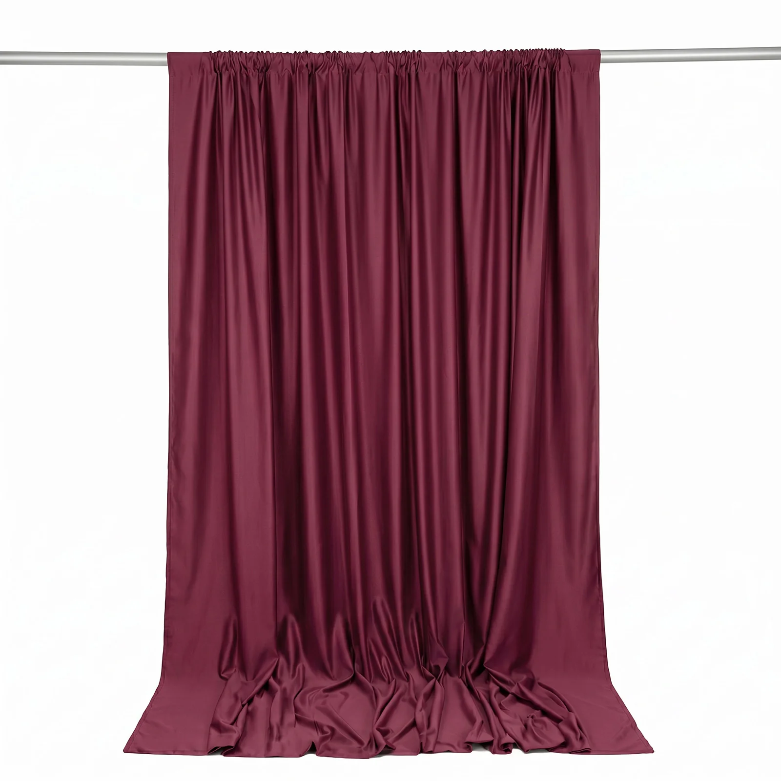 Scuba Polyester Backdrop Curtain Burgundy 10ftx10ft Durable Flame Resistant Wrinkle-Free Event Drape Panel With Rod Pocket - Image 6