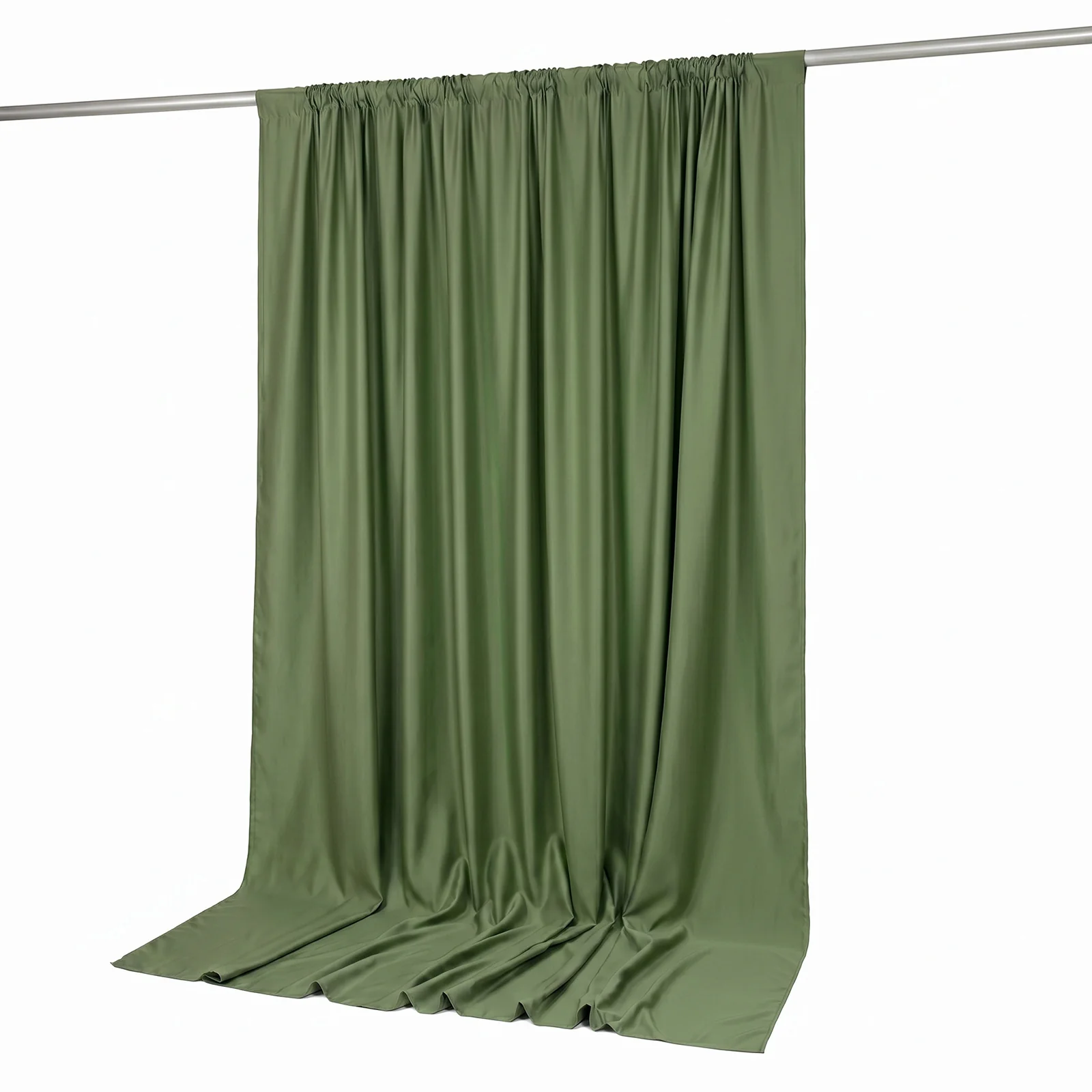 Scuba Polyester Backdrop Curtain Olive Green 10ftx10ft Durable Flame Resistant Wrinkle-Free Event Drape Panel With Rod Pocket - Image 5
