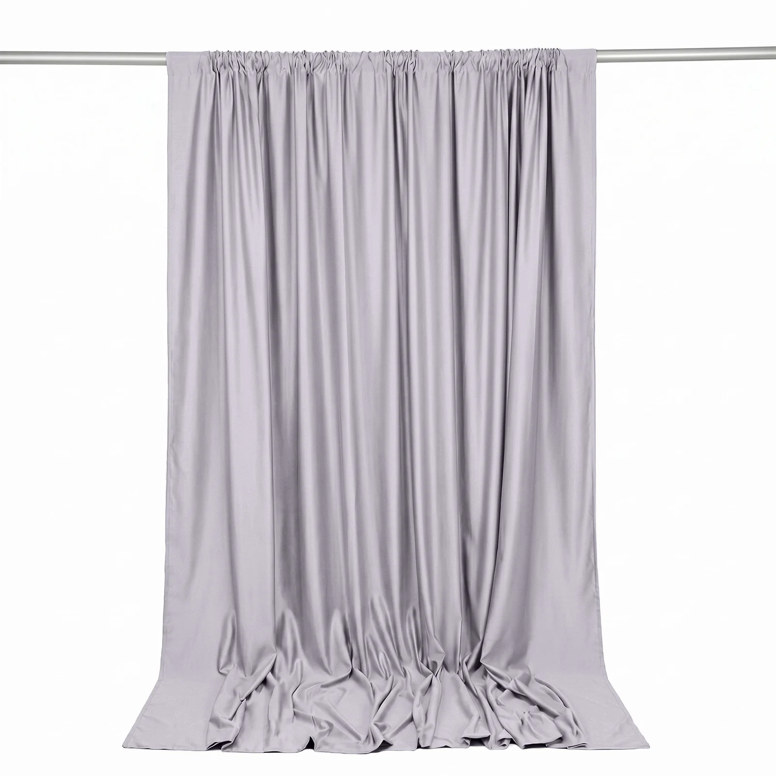 Scuba Polyester Backdrop Curtain Silver 10ftx10ft Durable Flame Resistant Wrinkle-Free Event Drape Panel With Rod Pocket - Image 6