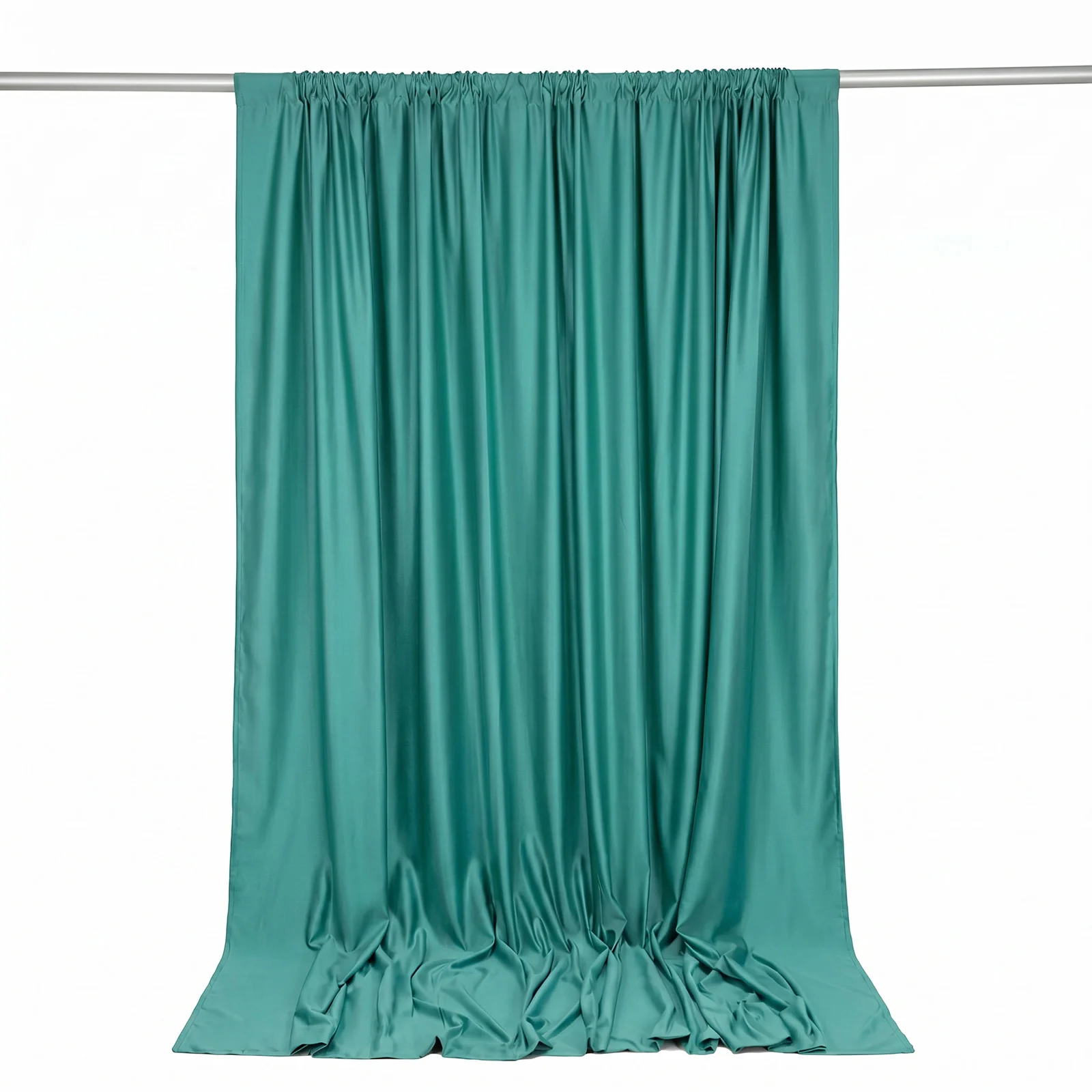 Scuba Polyester Backdrop Curtain Turquoise 10ftx10ft Durable Flame Resistant Wrinkle-Free Event Drape Panel With Rod Pocket - Image 4