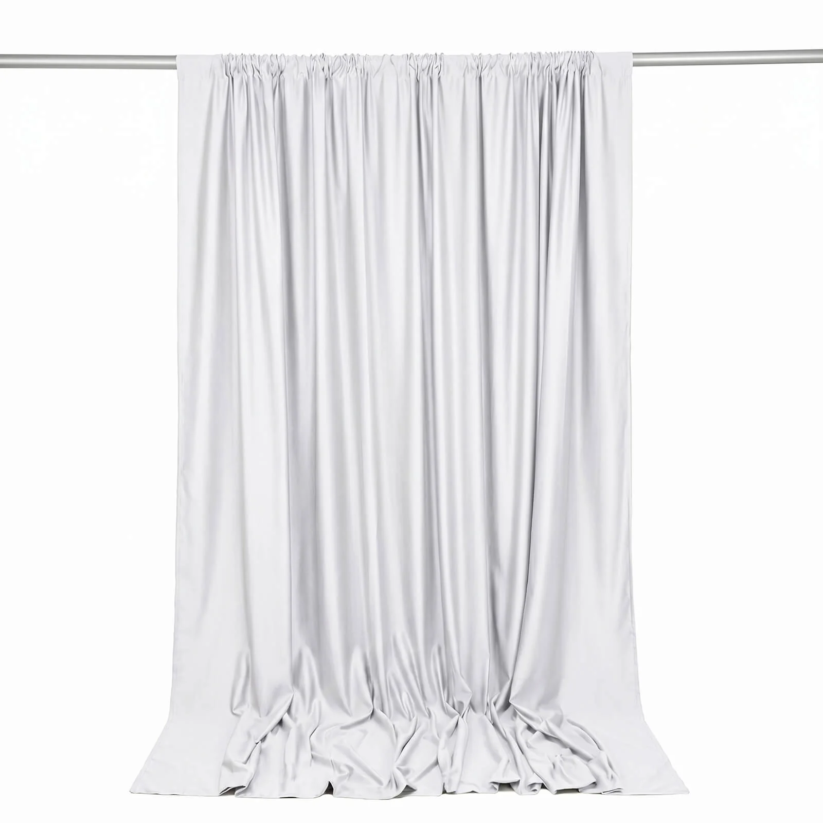 Scuba Polyester Backdrop Curtain White 10ftx10ft Durable Flame Resistant Wrinkle-Free Event Drape Panel With Rod Pocket - Image 6