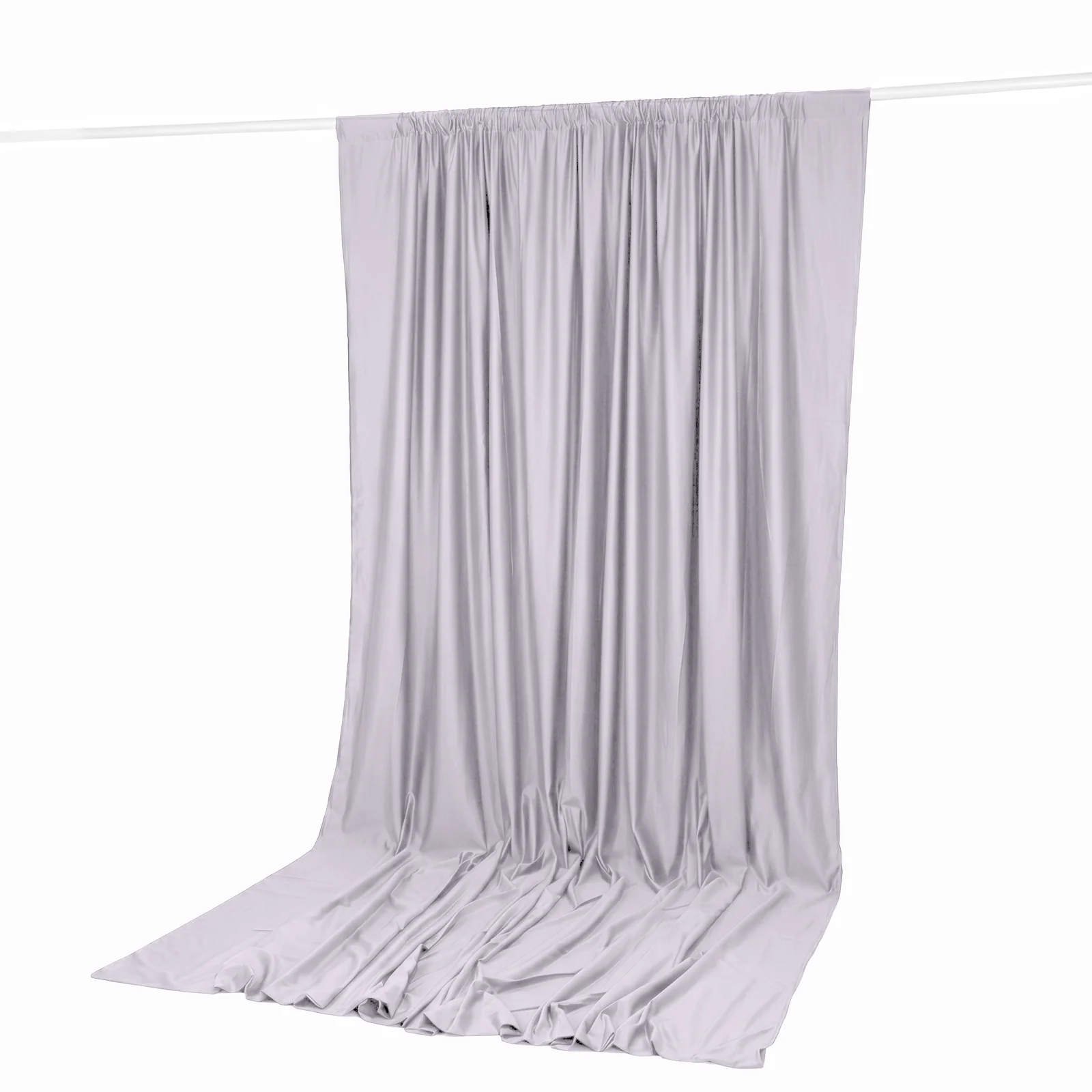 Scuba Polyester Backdrop Curtain Silver 10ftx12ft Durable Flame Resistant Wrinkle-Free Event Drape Panel With Rod Pocket - Image 6