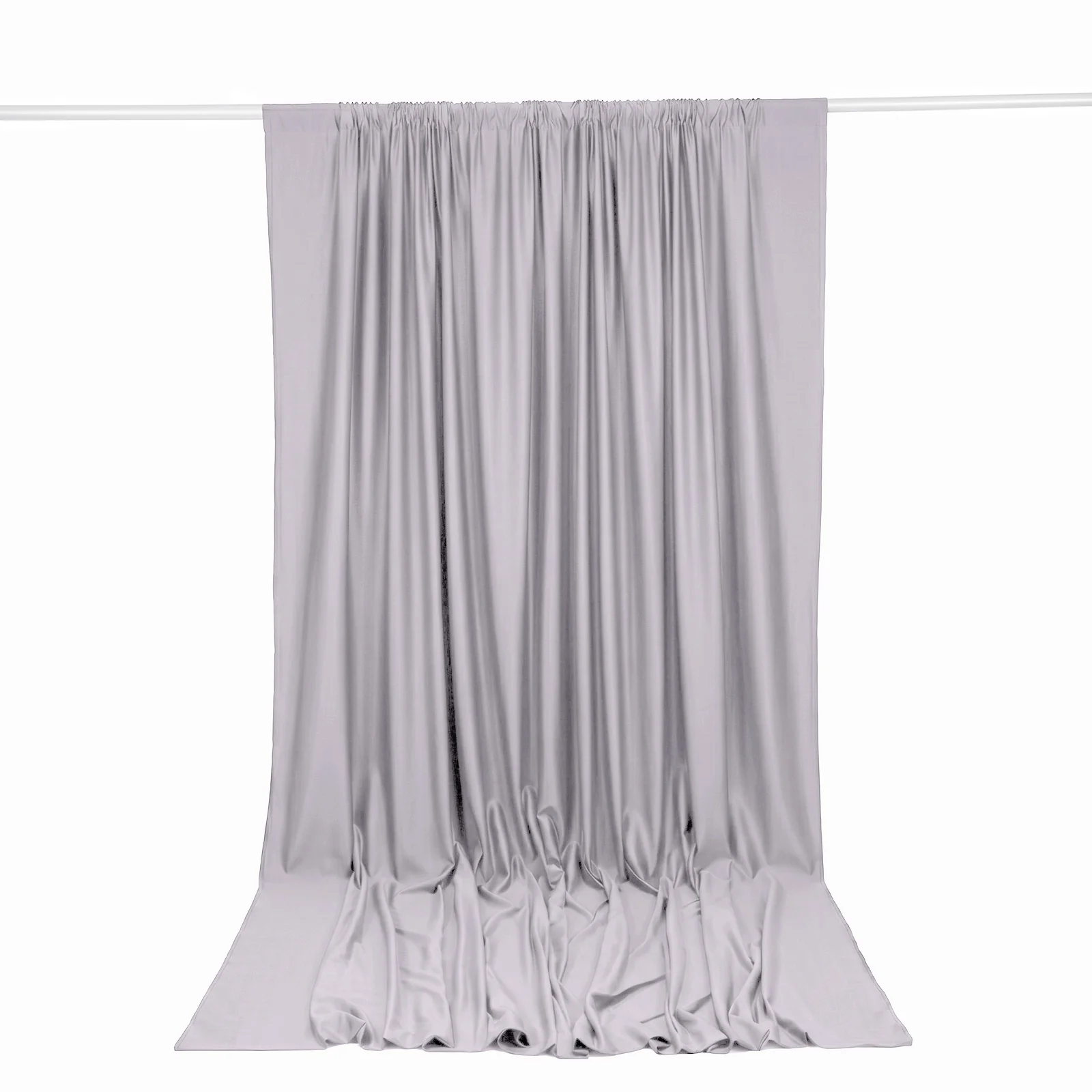 Scuba Polyester Backdrop Curtain Silver 10ftx12ft Durable Flame Resistant Wrinkle-Free Event Drape Panel With Rod Pocket - Image 8