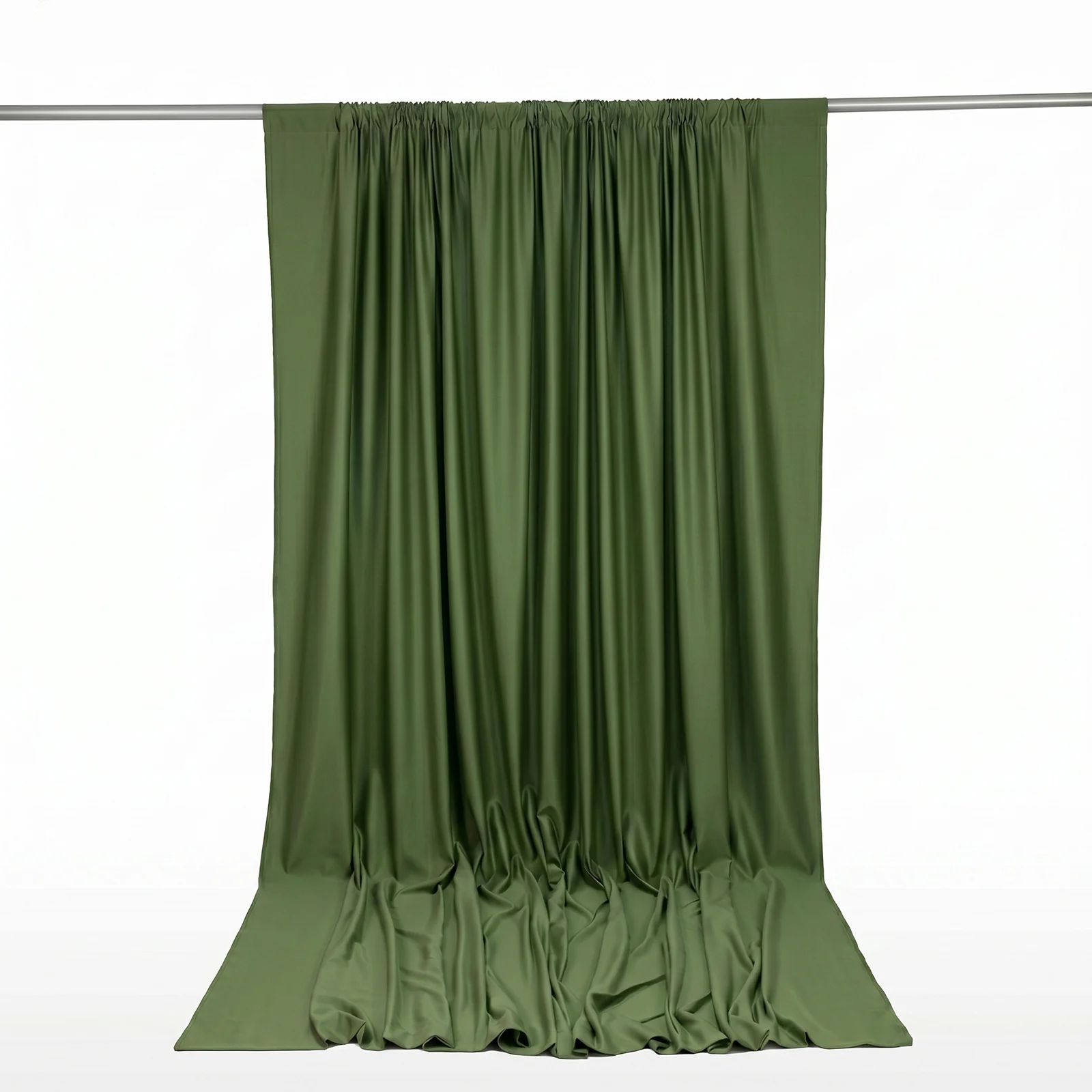 Scuba Polyester Backdrop Curtain Olive Green 10ftx12ft Durable Flame Resistant Wrinkle-Free Event Drape Panel With Rod Pocket - Image 6