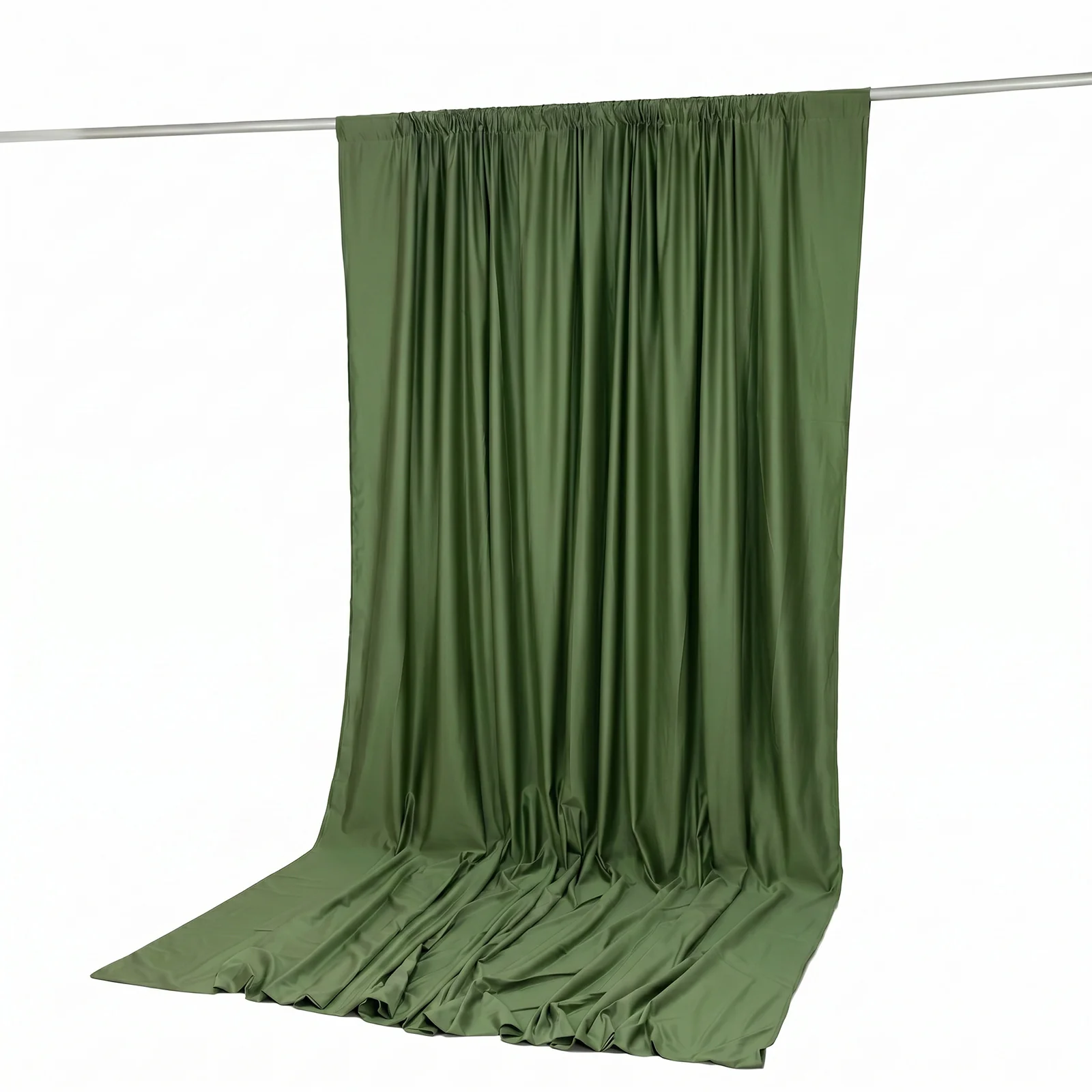 Scuba Polyester Backdrop Curtain Olive Green 10ftx12ft Durable Flame Resistant Wrinkle-Free Event Drape Panel With Rod Pocket - Image 7