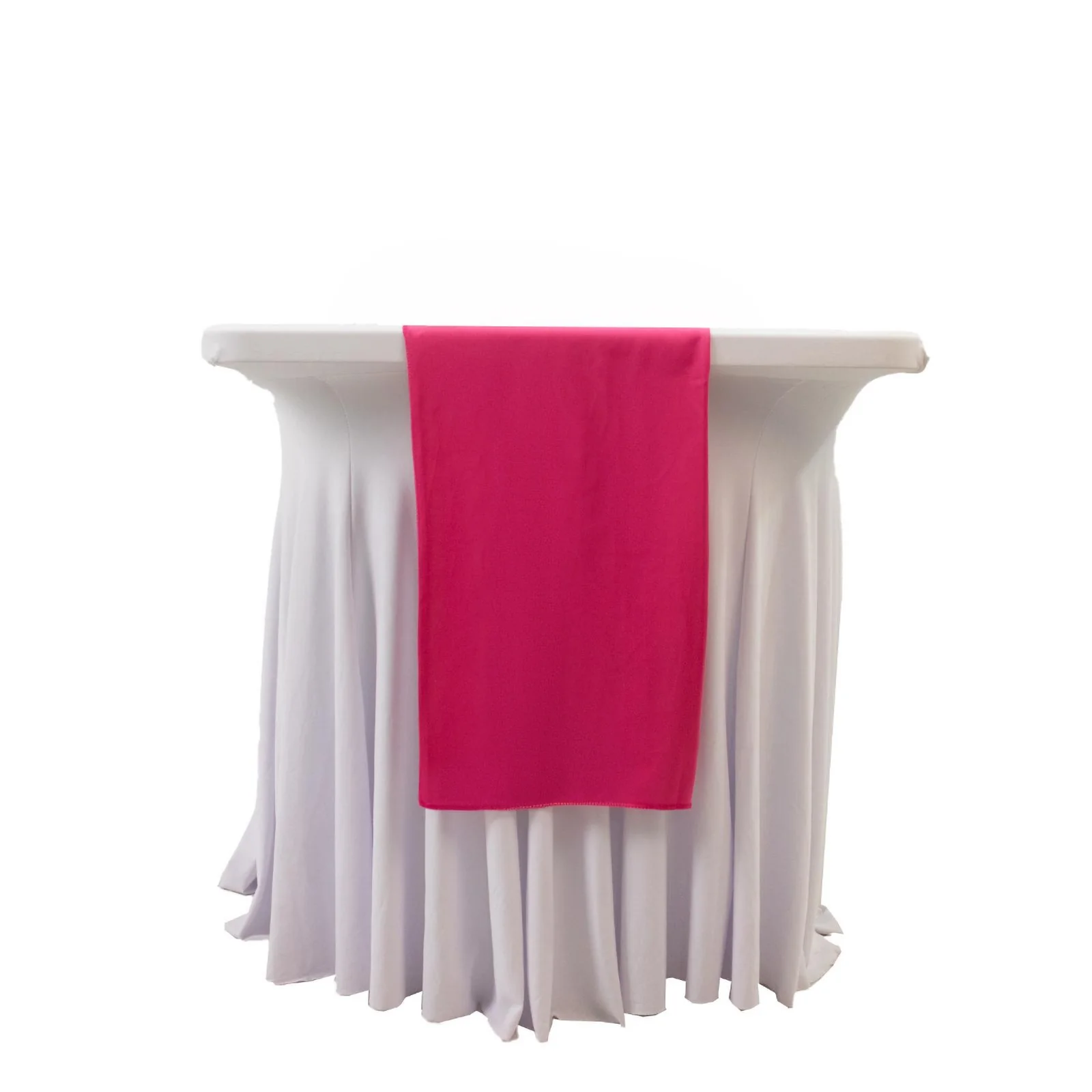 Scuba Polyester Table Runner 12"x108" Fuchsia - Wrinkle-Free Table Linen - Image 7