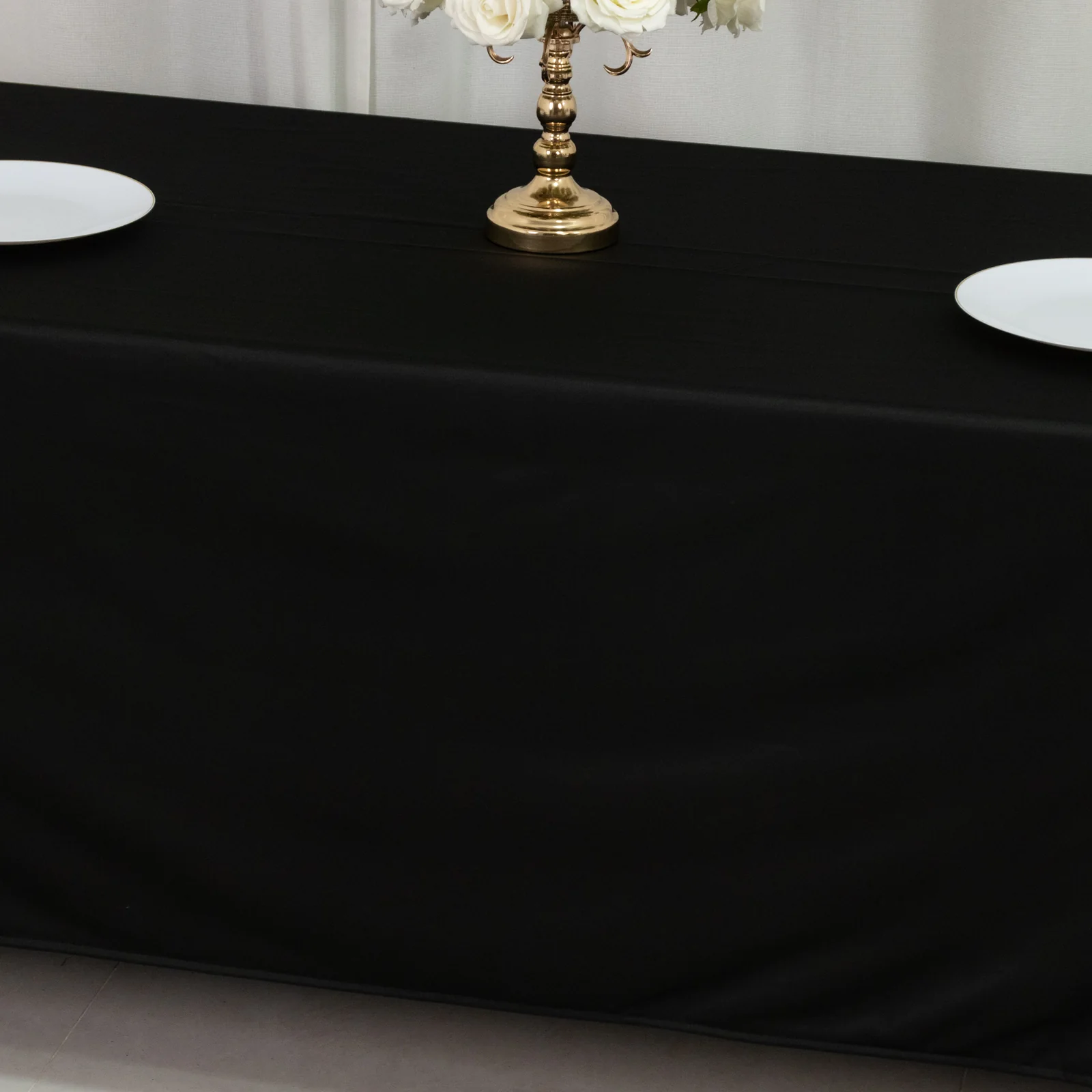 Scuba Rectangular Tablecloth 72"x120" Black - Wrinkle Free Table Cover - Image 9