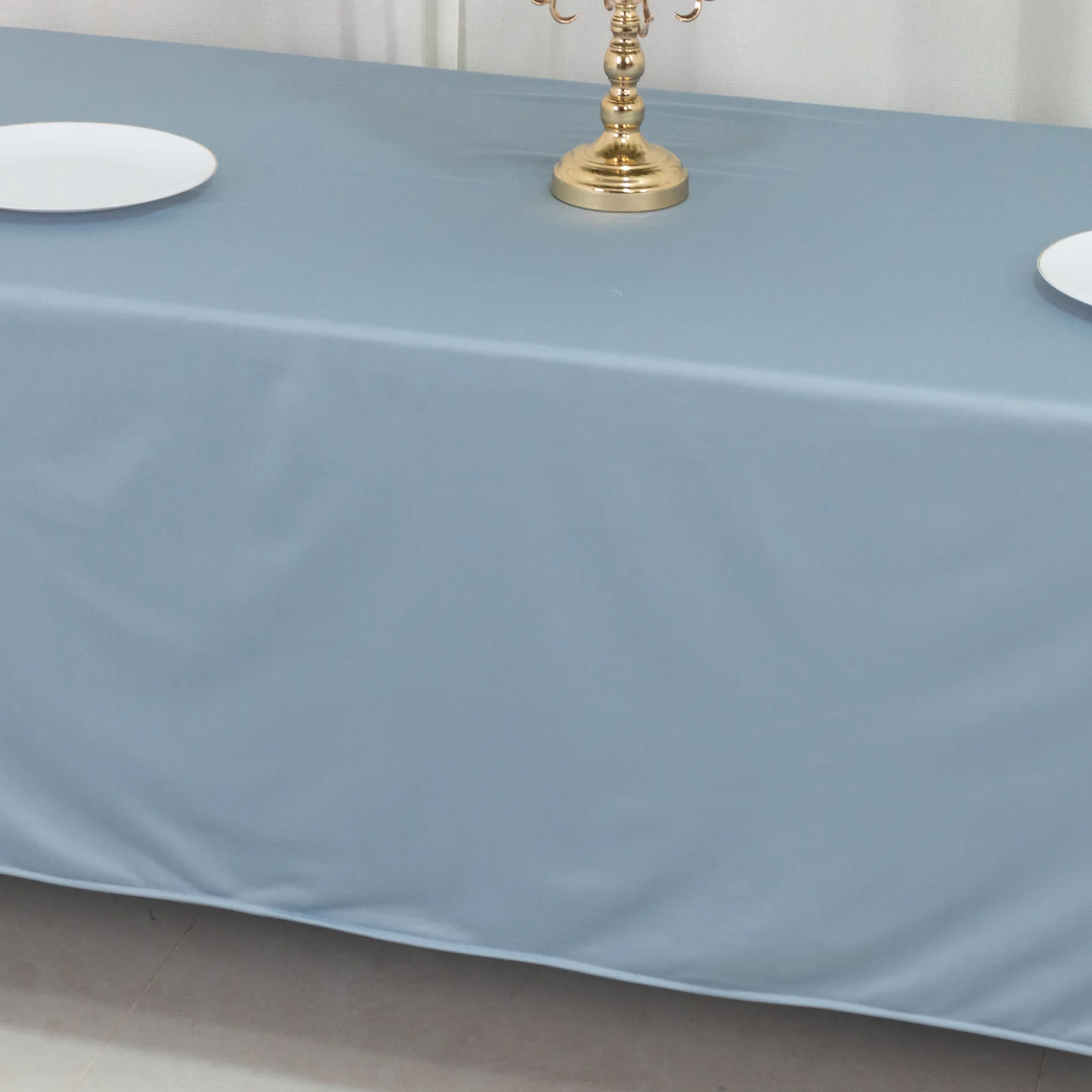 Scuba Rectangular Tablecloth 72"x120" Dusty Blue - Wrinkle Free Table Cover - Image 9