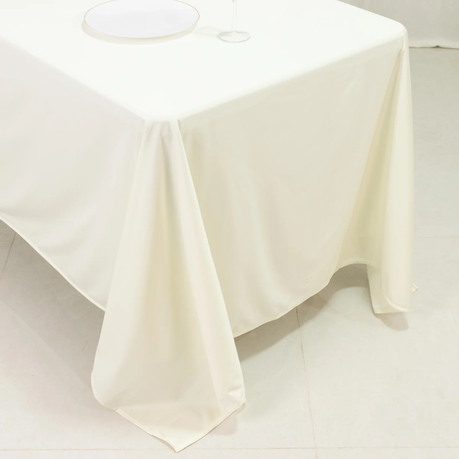 Scuba Rectangular Tablecloth 72"x120" Ivory - Wrinkle Free Table Cover - Image 7