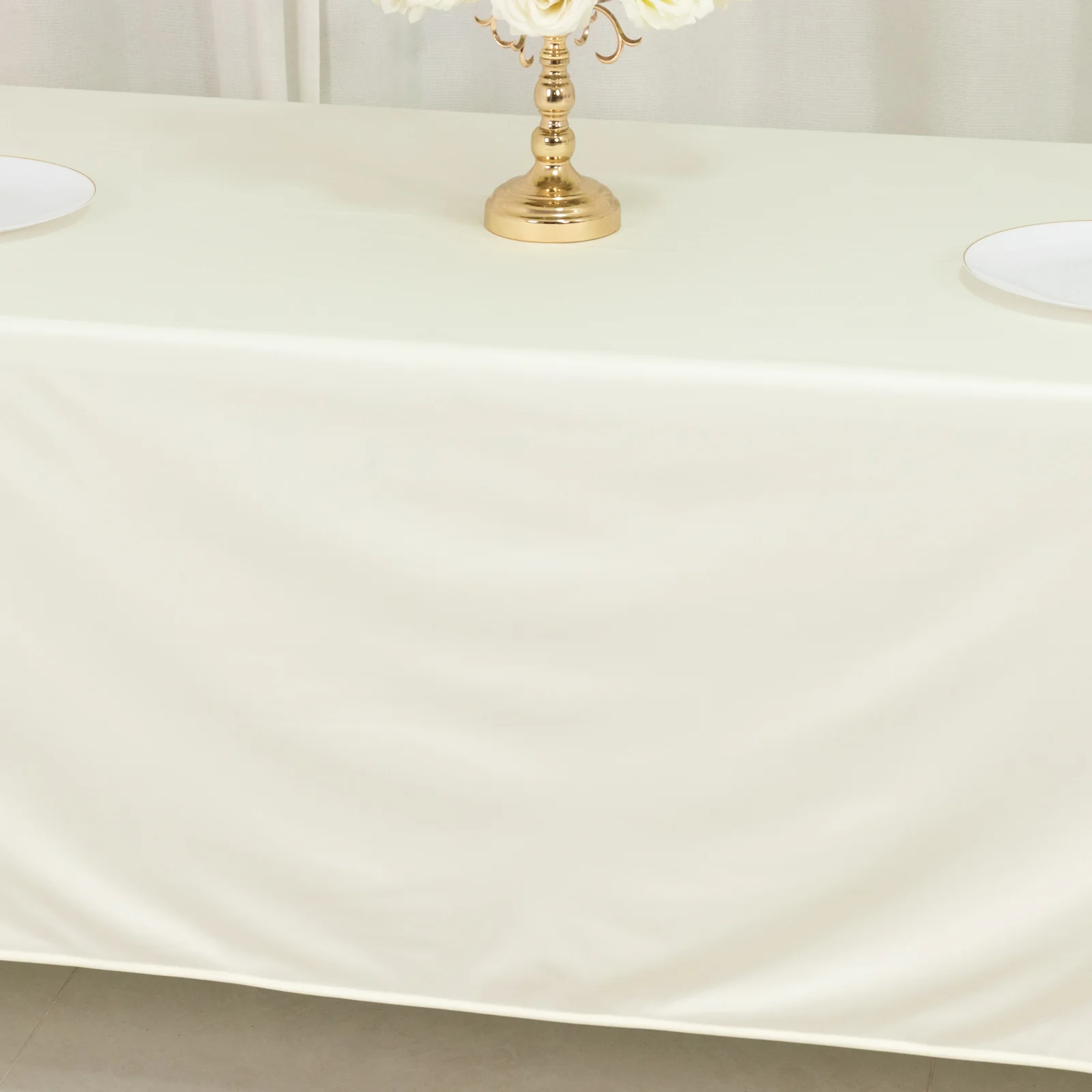Scuba Rectangular Tablecloth 72"x120" Ivory - Wrinkle Free Table Cover - Image 9