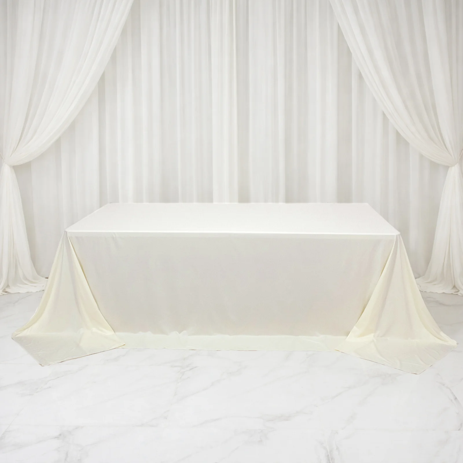 Scuba Rectangular King Tablecloth – Ivory, 108" x 156" Extra-Wide, Wrinkle-Free & Stain-Resistant Banquet Linen for 8ft Tables