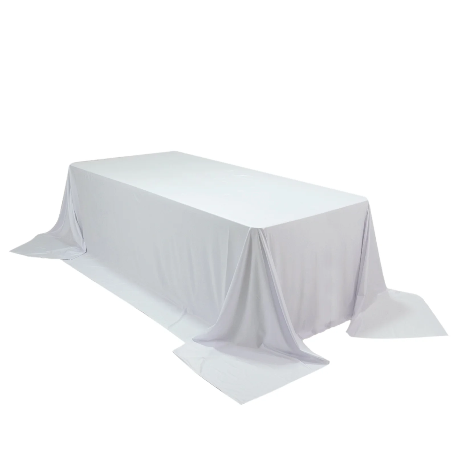 Scuba Rectangular King Tablecloth – White, 108" x 156" Extra-Wide, Wrinkle-Free & Stain-Resistant Banquet Linen for 8ft Tables - Image 3