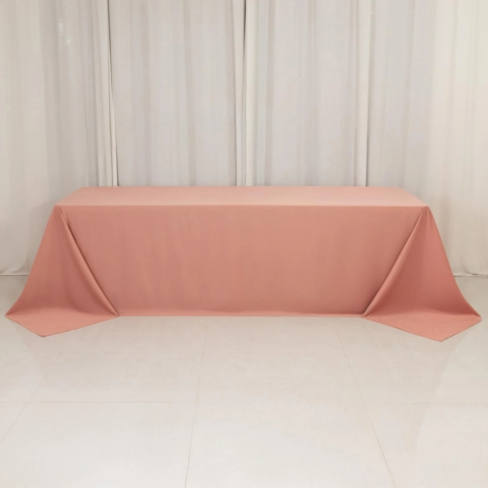 Scuba Rectangular Tablecloth 90"x156" Dusty Rose - Seamless & Wrinkle Free Table Cover