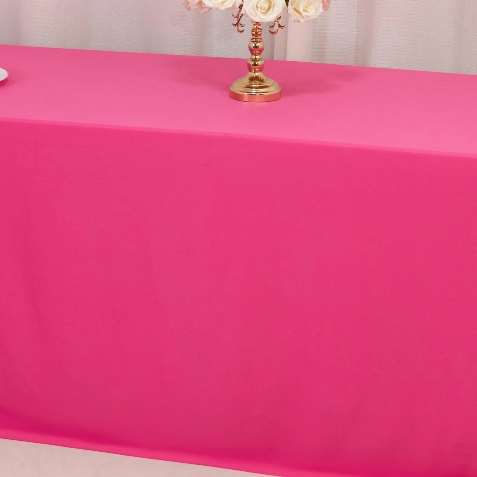 Scuba Rectangular Tablecloth 90"x156" Fuchsia - Seamless & Wrinkle Free Table Cover - Image 7