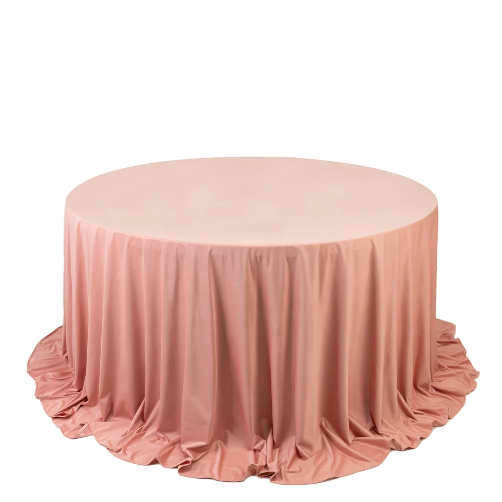 Scuba Round Tablecloth 132" Dusty Rose - Seamless & Wrinkle Free Table Cover - Image 4