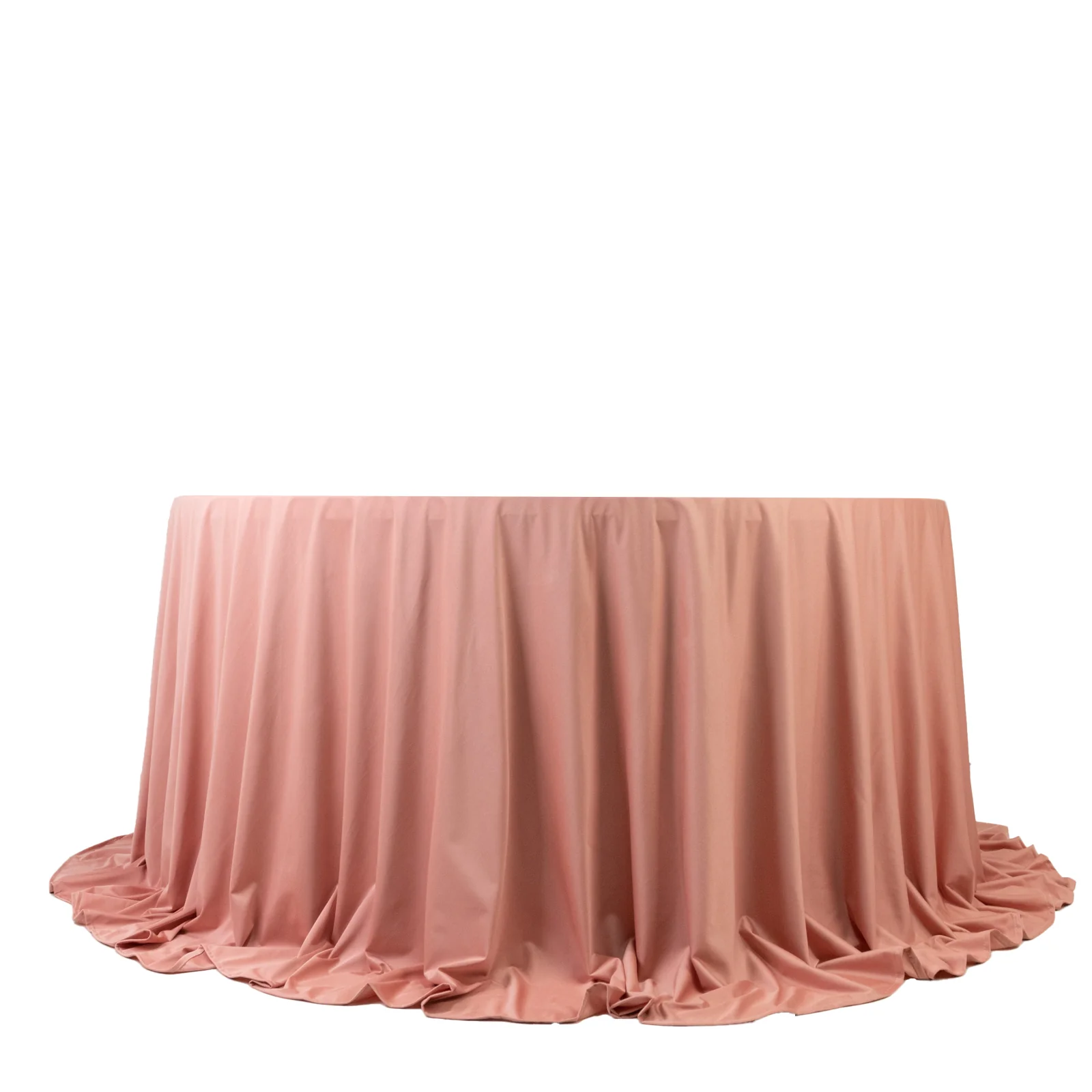 Scuba Round Tablecloth 132" Dusty Rose - Seamless & Wrinkle Free Table Cover - Image 7