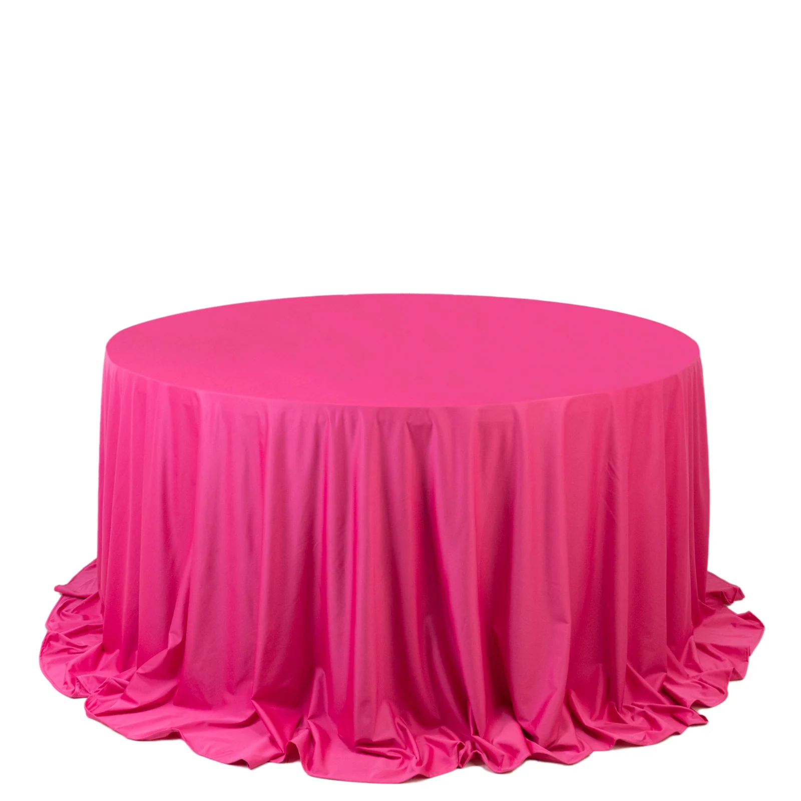Scuba Round Tablecloth 132" Fuchsia - Seamless & Wrinkle Free Table Cover - Image 3