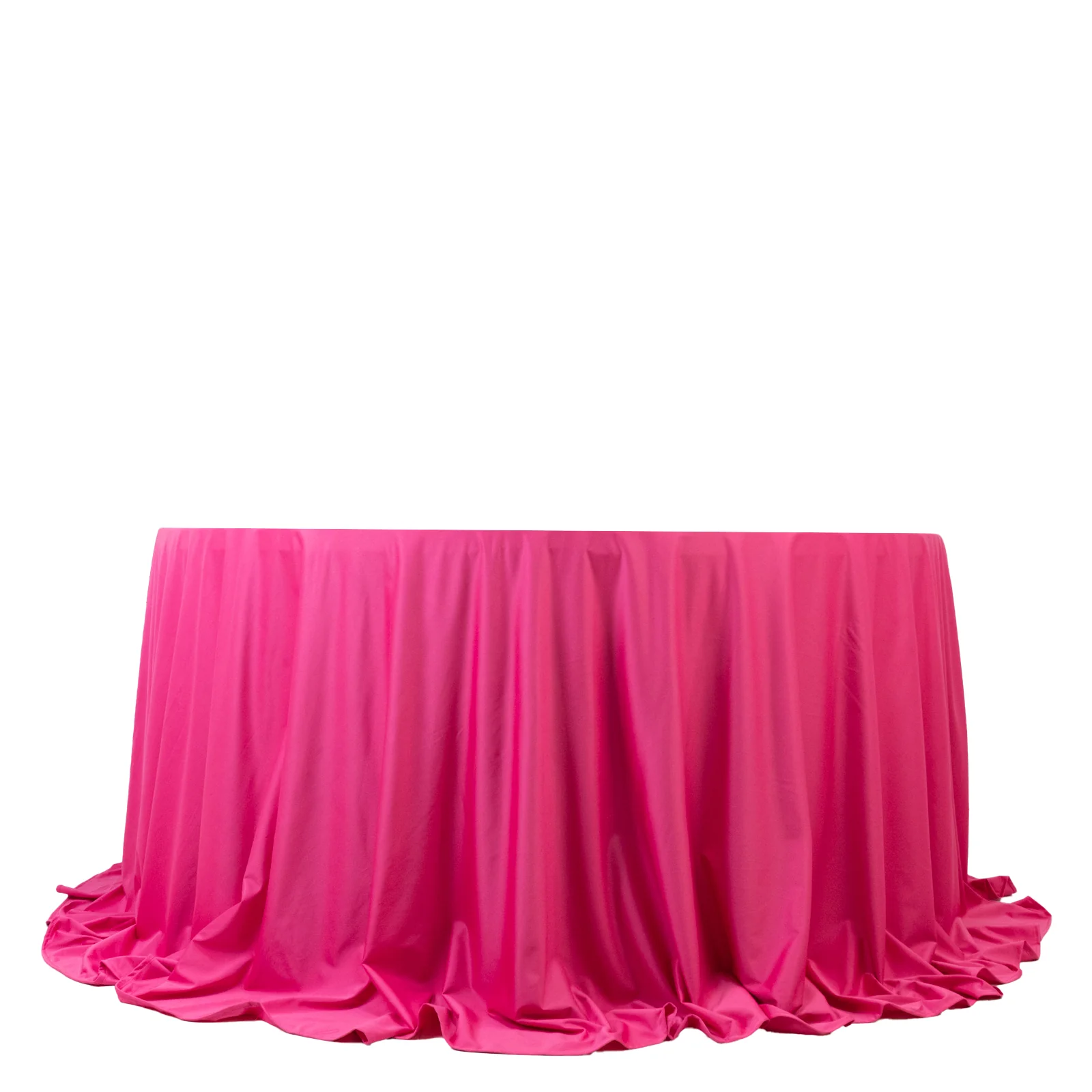 Scuba Round Tablecloth 132" Fuchsia - Seamless & Wrinkle Free Table Cover - Image 6