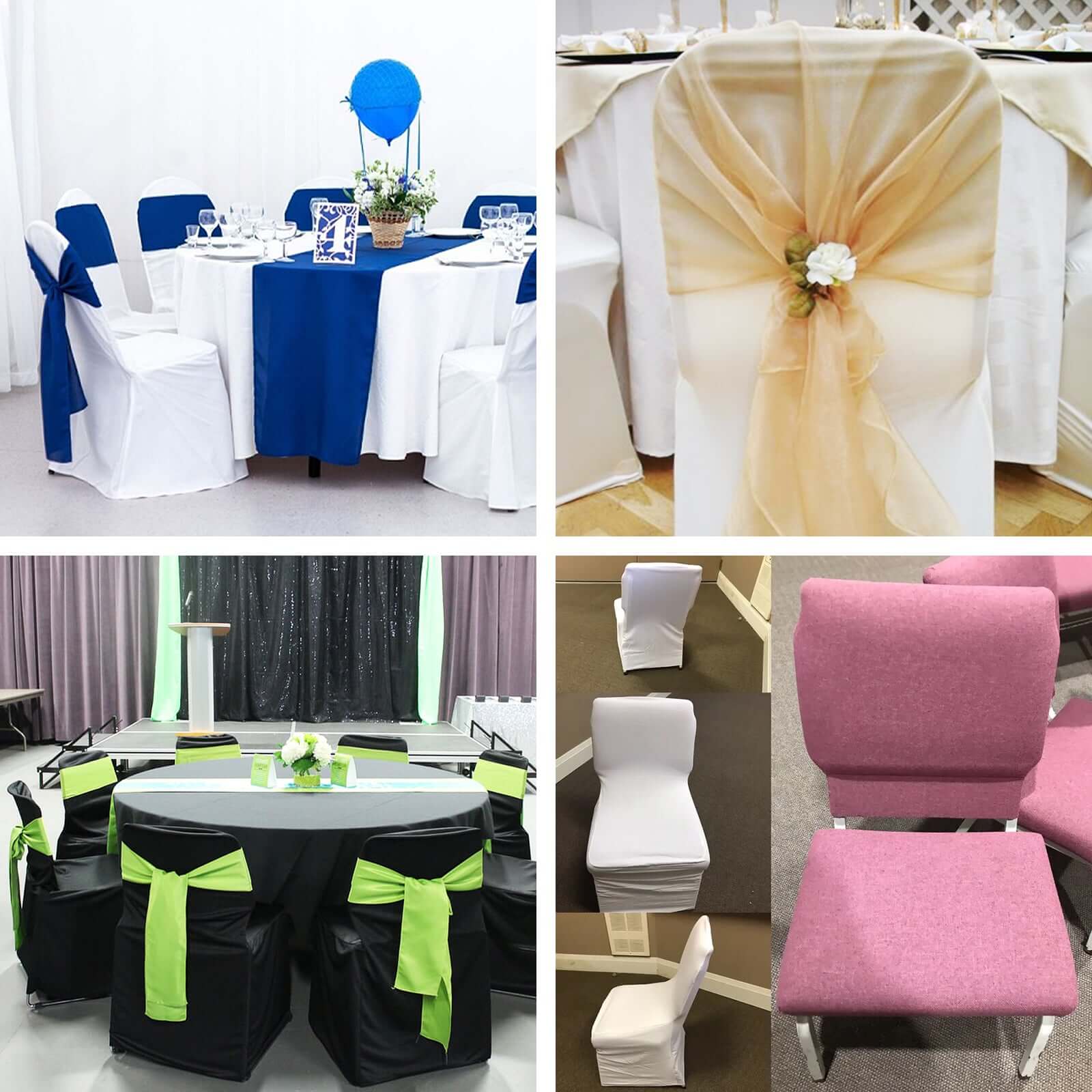Scuba Stretch Banquet Chair Cover Beige - Wrinkle Free & Durable Slim Fit Slipcover - Image 5