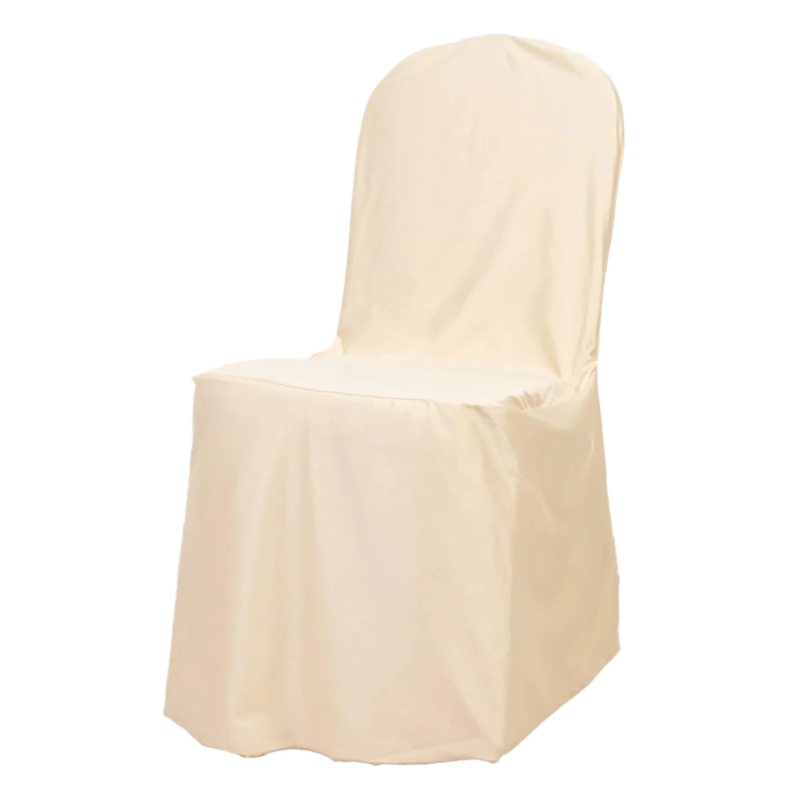 Scuba Stretch Banquet Chair Cover Beige - Wrinkle Free & Durable Slim Fit Slipcover - Image 8
