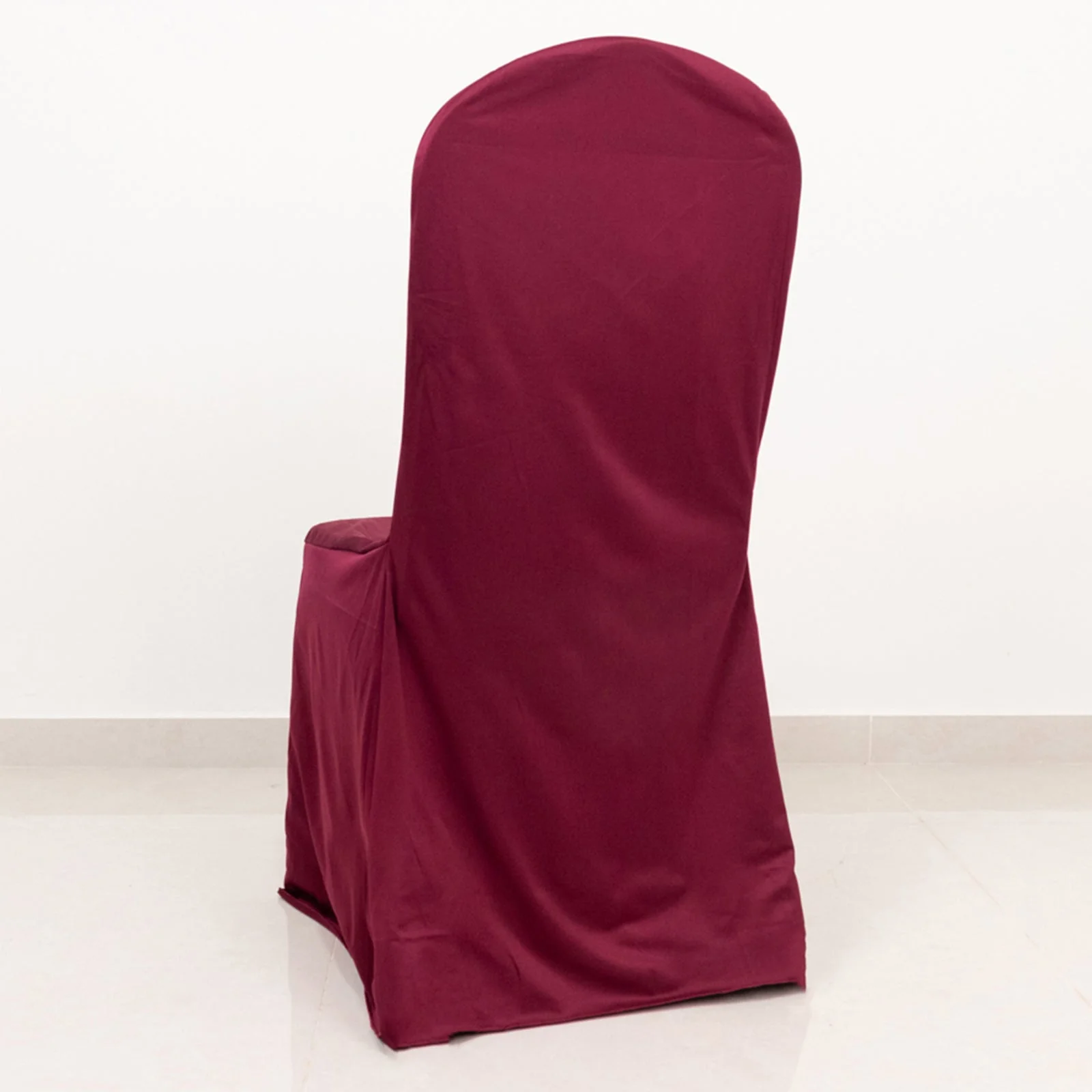 Scuba Stretch Banquet Chair Cover Burgundy - Wrinkle Free & Durable Slim Fit Slipcover - Image 4