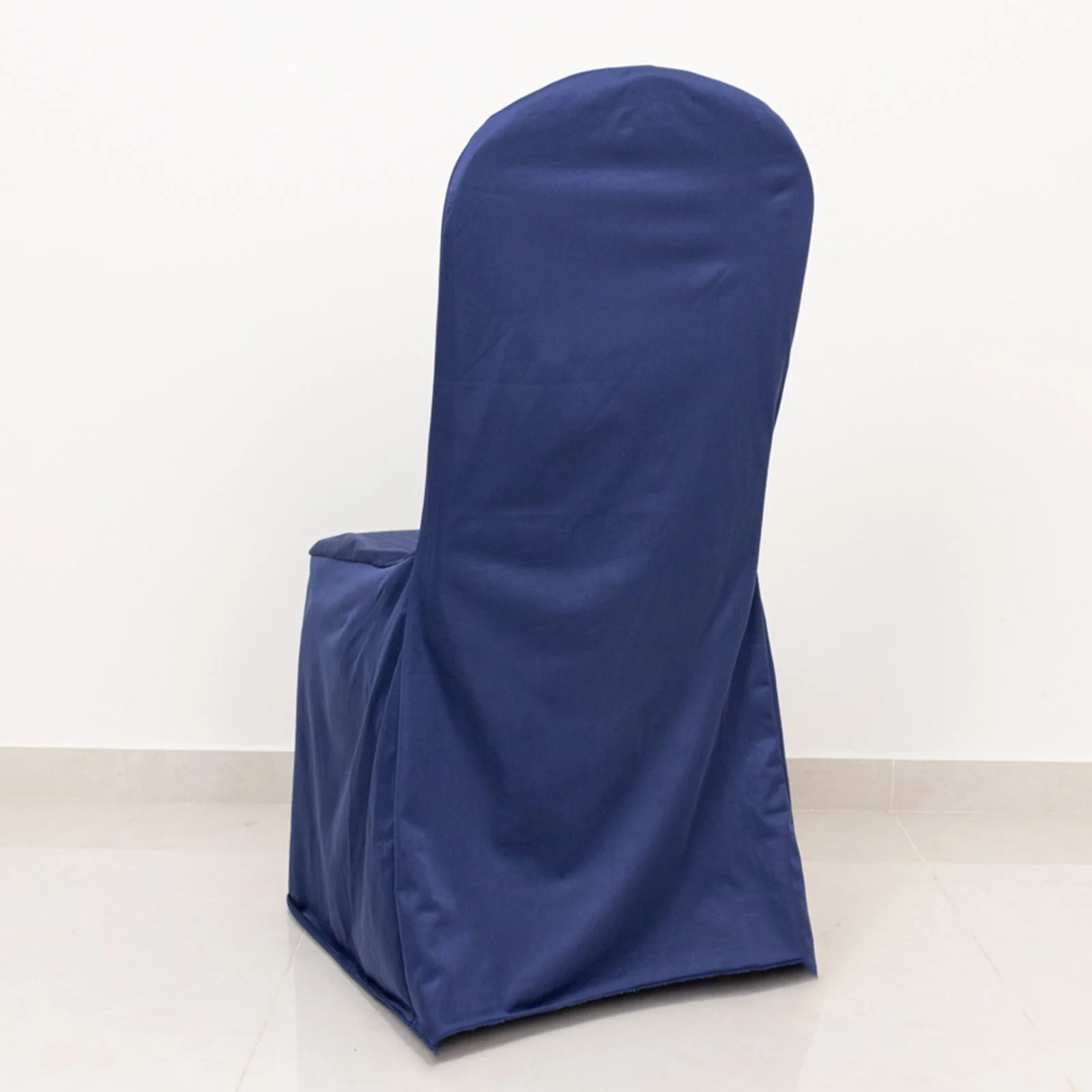 Scuba Stretch Banquet Chair Cover Navy Blue - Wrinkle Free & Durable Slim Fit Slipcover - Image 4