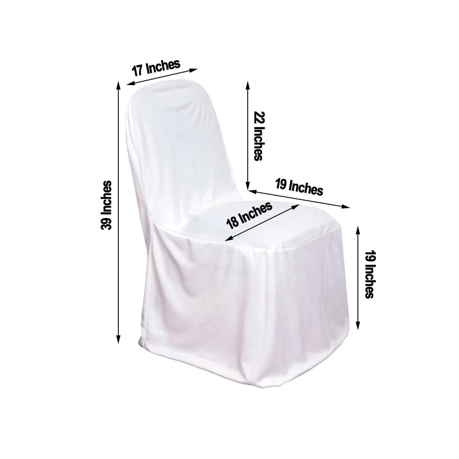 Scuba Stretch Banquet Chair Cover White - Classy Wrinkle Free & Durable Slim Fit Slipcover - Image 3