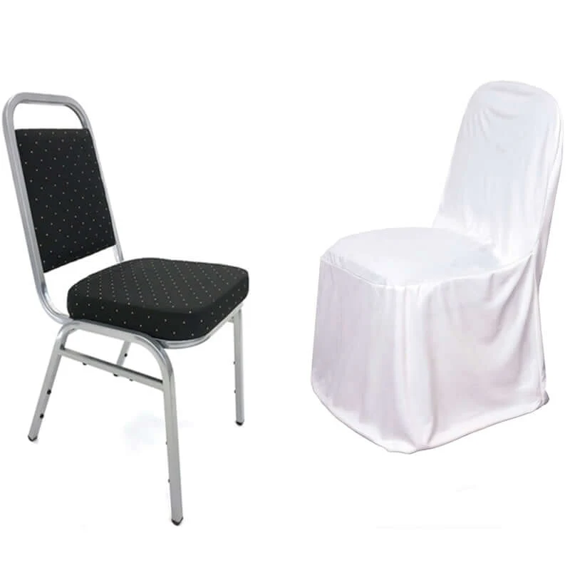 Scuba Stretch Banquet Chair Cover White - Classy Wrinkle Free & Durable Slim Fit Slipcover - Image 8