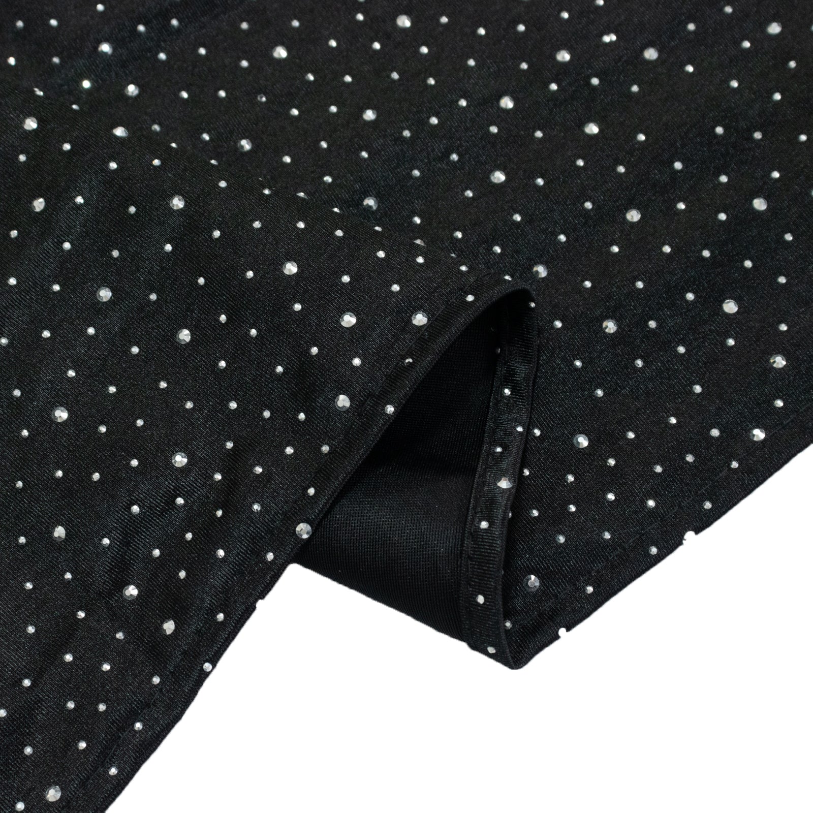 Scuba Table Runner with Rhinestone Accents - Black 12"x108" Wrinkle-Free Table Linen - Image 5