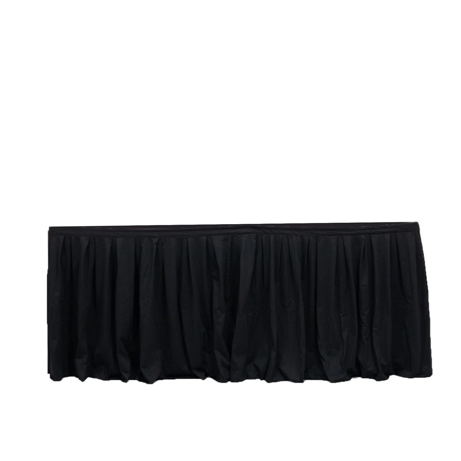 Scuba Table Skirt 17ft Black - Shirred Pleat Wrinkle Free & Stain Resistant Event Skirting - Image 2