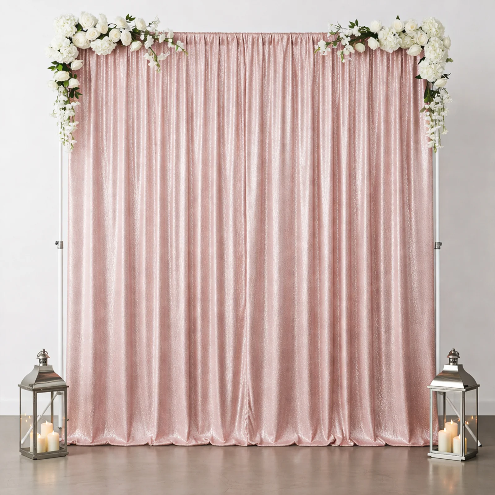 Pink Sequin Backdrop Curtain with Rod Pocket – Shimmering Event Drape Panel for Photo Booths & Displays, 5ft x 12ft - Image 3