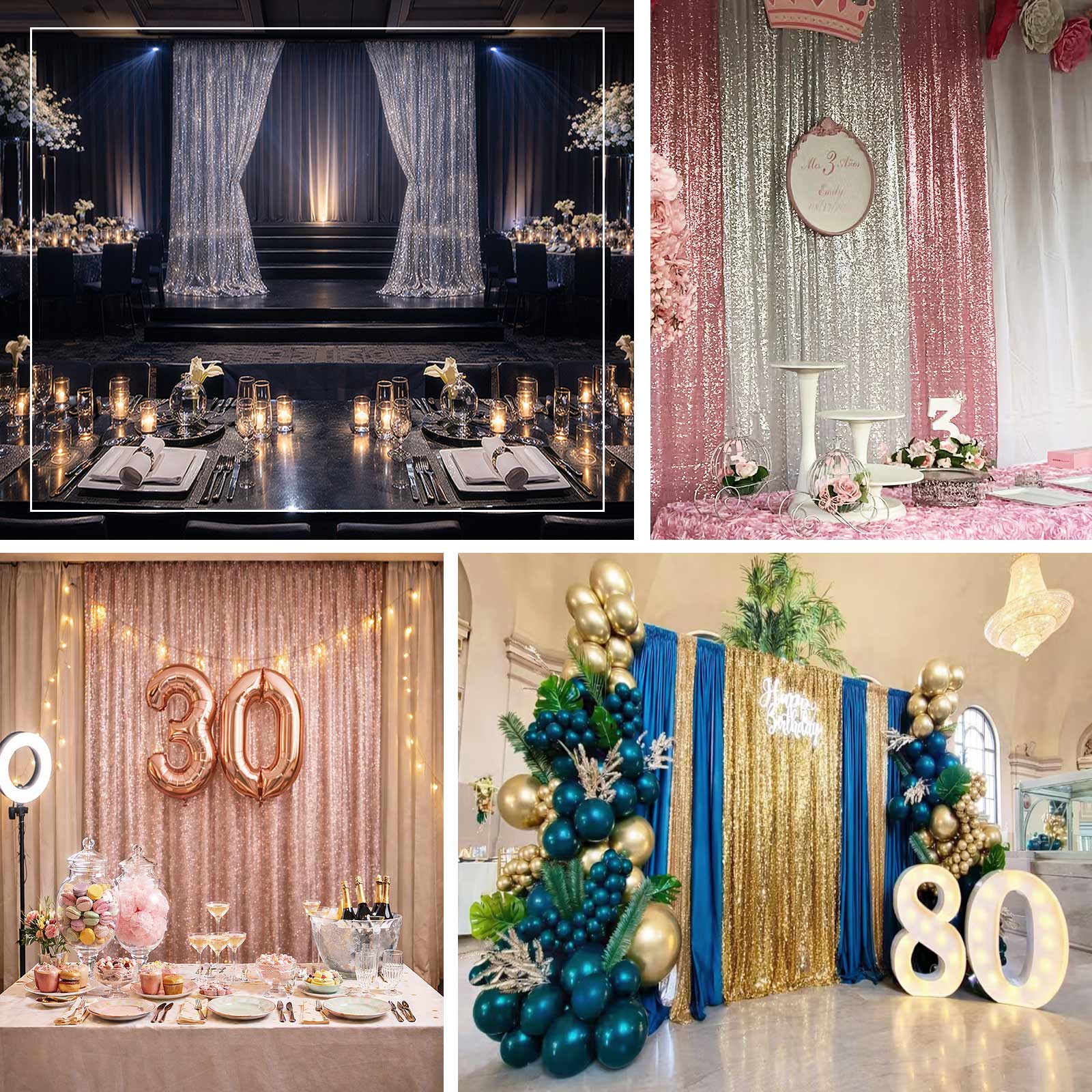 Silver Sequin Backdrop Curtain with Rod Pocket – Shimmering Event Drape Panel for Photo Booths & Displays, 5ft x 12ft - Image 5