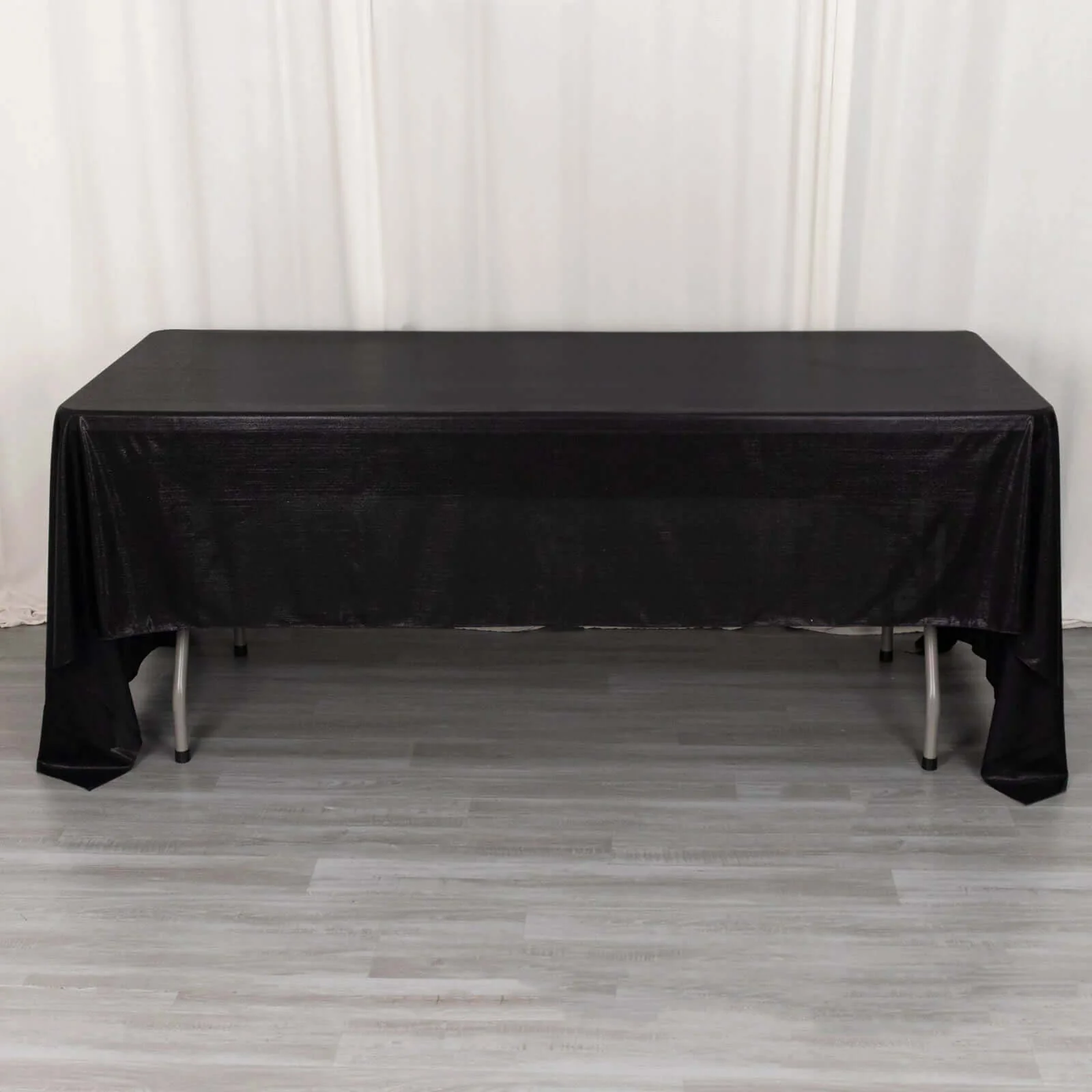 Sequin Dots Polyester Rectangle Tablecloth 60"x126" Black Shimmer - Wrinkle Free & Sparkling Table Cover