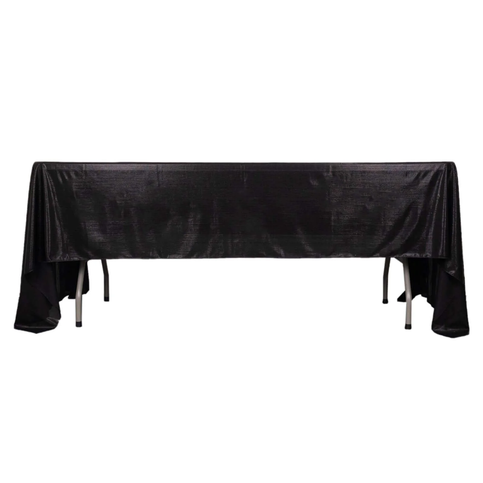 Sequin Dots Polyester Rectangle Tablecloth 60"x126" Black Shimmer - Wrinkle Free & Sparkling Table Cover - Image 5
