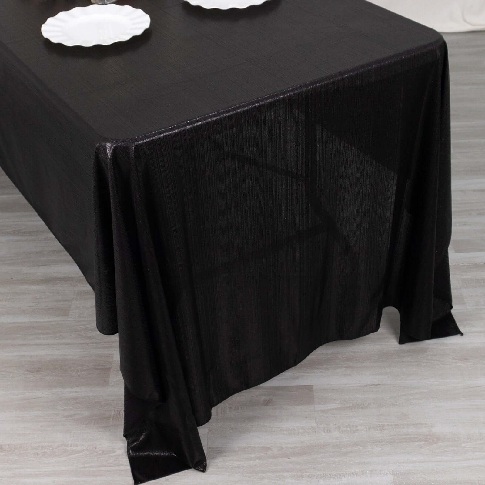 Sequin Dots Polyester Rectangle Tablecloth 60"x126" Black Shimmer - Wrinkle Free & Sparkling Table Cover - Image 8