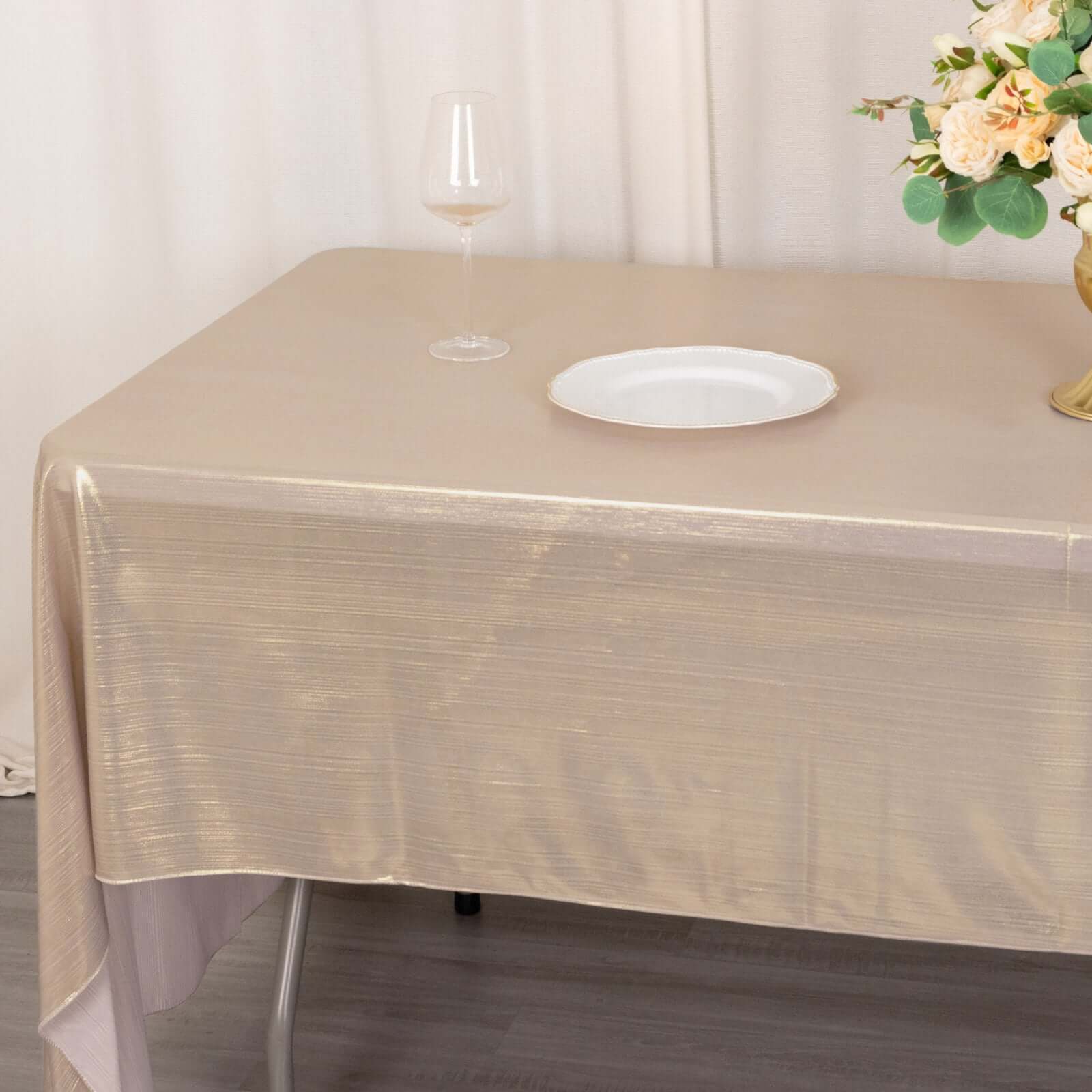 Sequin Dots Polyester Rectangle Tablecloth 60"x126" Blush Shimmer - Wrinkle Free & Sparkling Table Cover - Image 7
