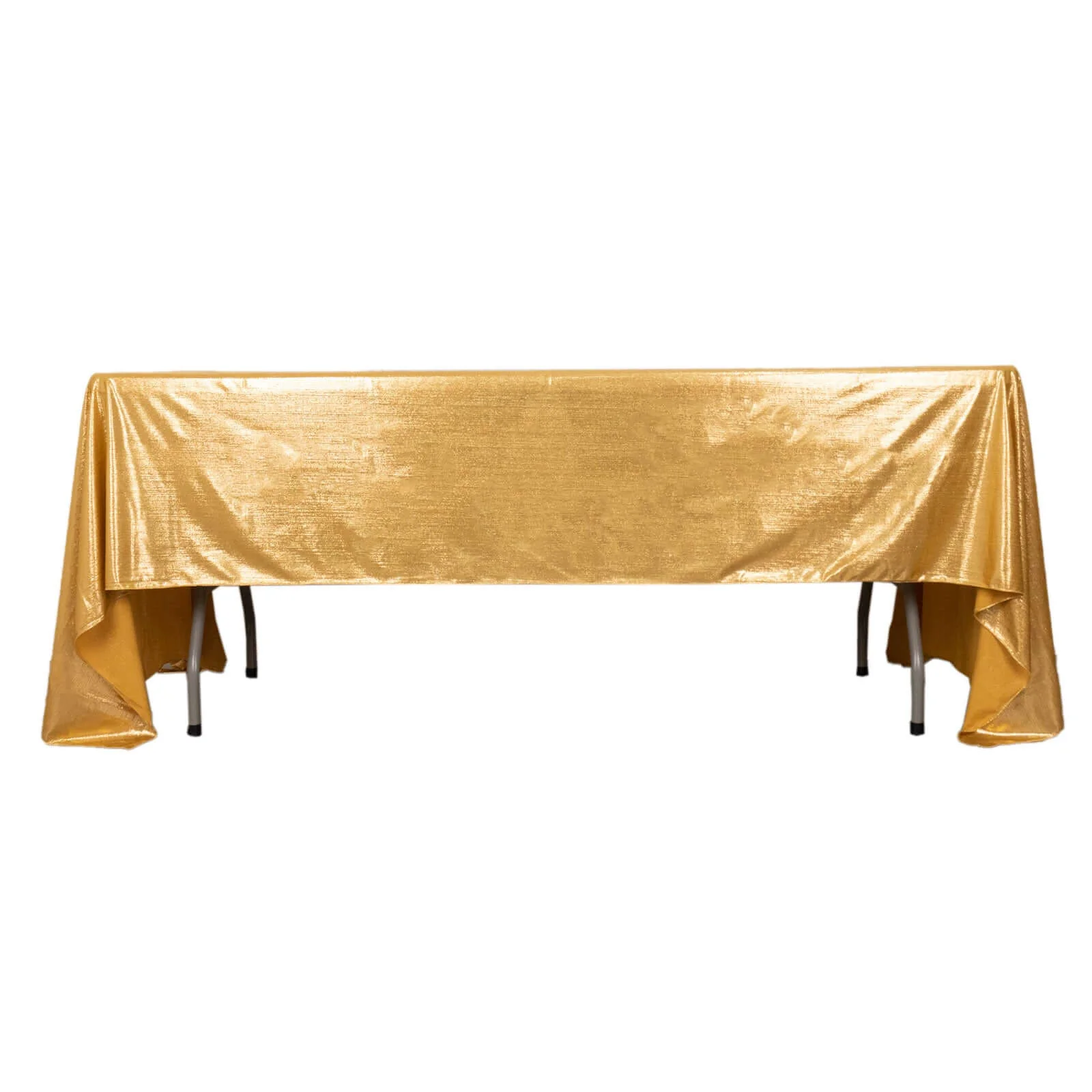 Sequin Dots Polyester Rectangle Tablecloth 60"x126" Gold Shimmer - Wrinkle Free & Sparkling Table Cover for Sophisticated Events - Image 4