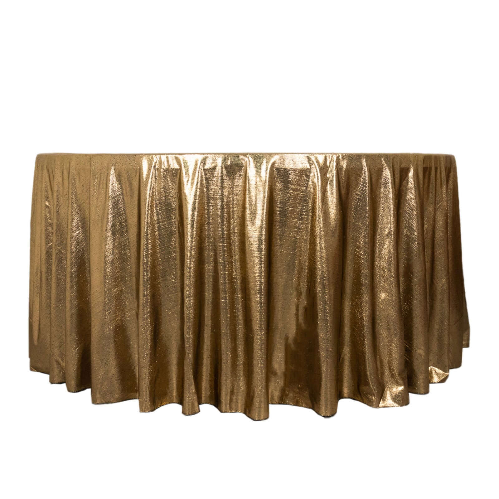 Sequin Dots Polyester Round Tablecloth 120" Antique Gold Shimmer - Wrinkle Free & Sparkling Table Cover - Image 6