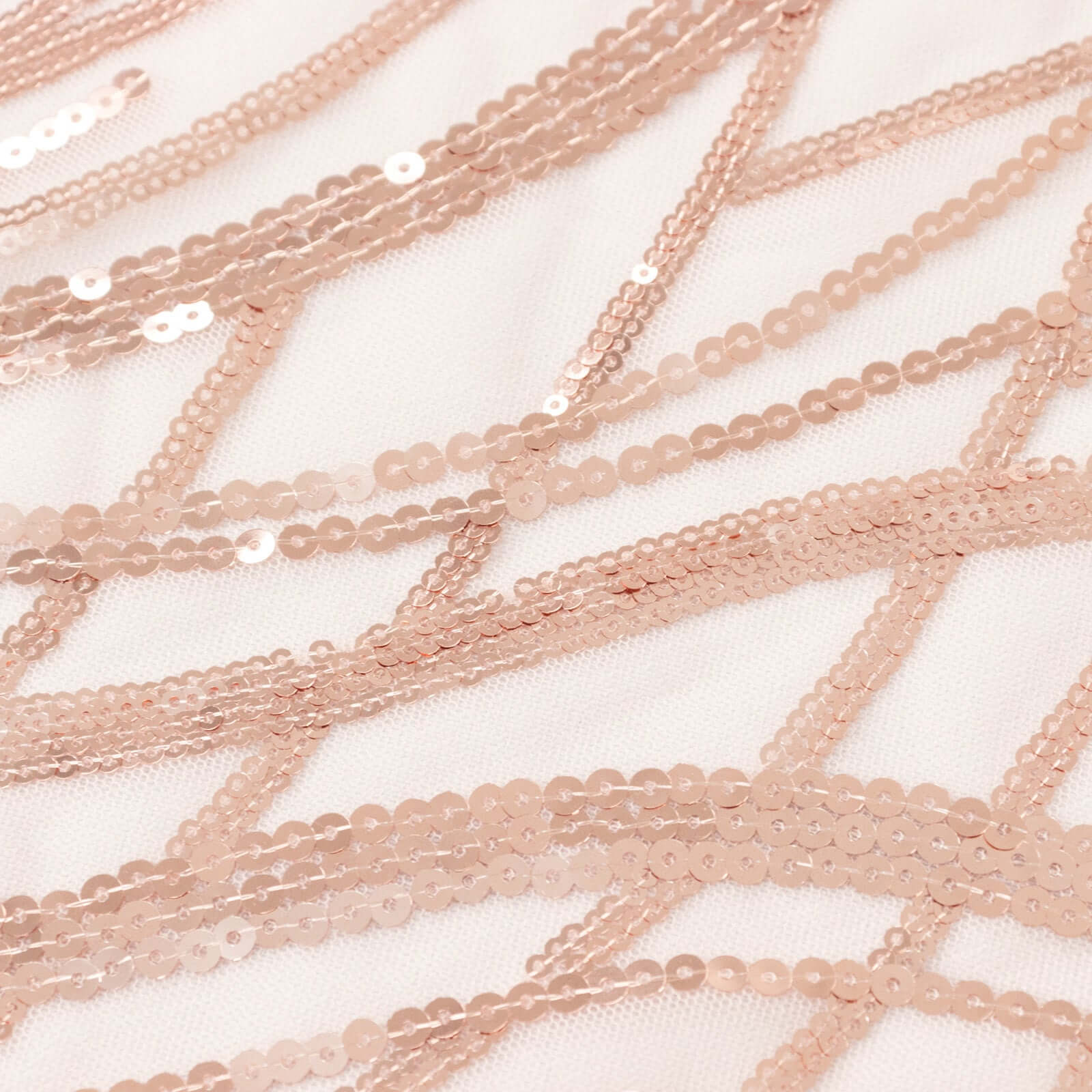 Sequin Mesh Table Overlay 72"x72" Blush Wave Embroidered Table Topper - Image 10