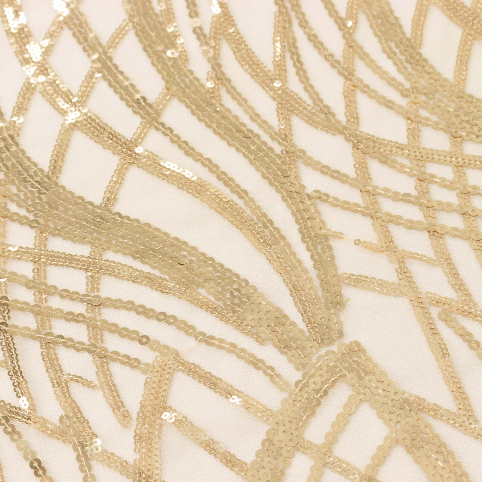 Sequin Mesh Table Overlay 72"x72" Champagne Wave Embroidered Table Topper - Image 8