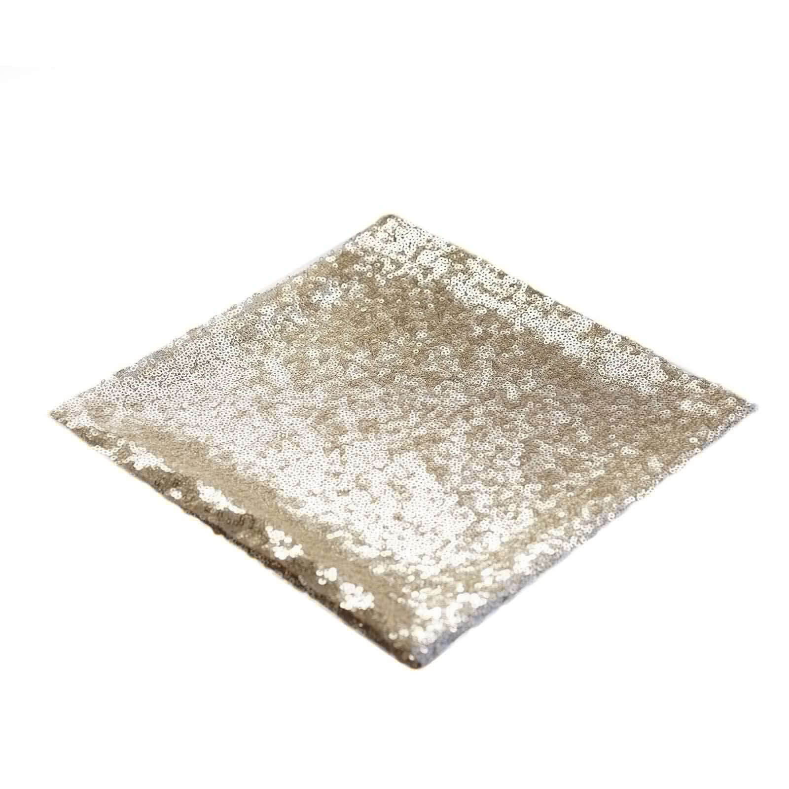 Sequin Napkin 20"x20" Champagne - Sparkling Reusable Cloth Napkin for Parties & Events - Image 6
