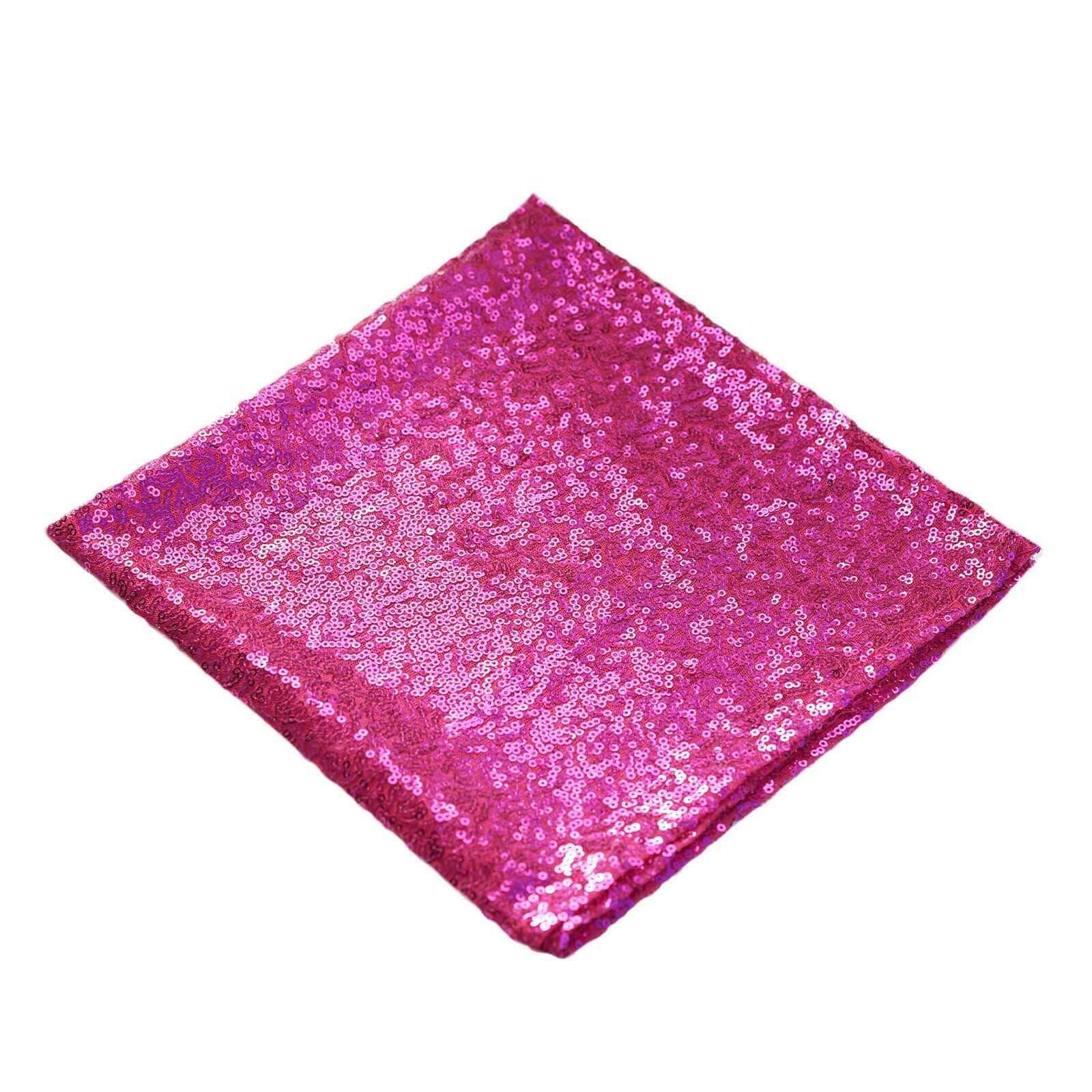 Sequin Napkin 20"x20" Fuchsia - Sparkling Reusable Cloth Napkin - Image 6