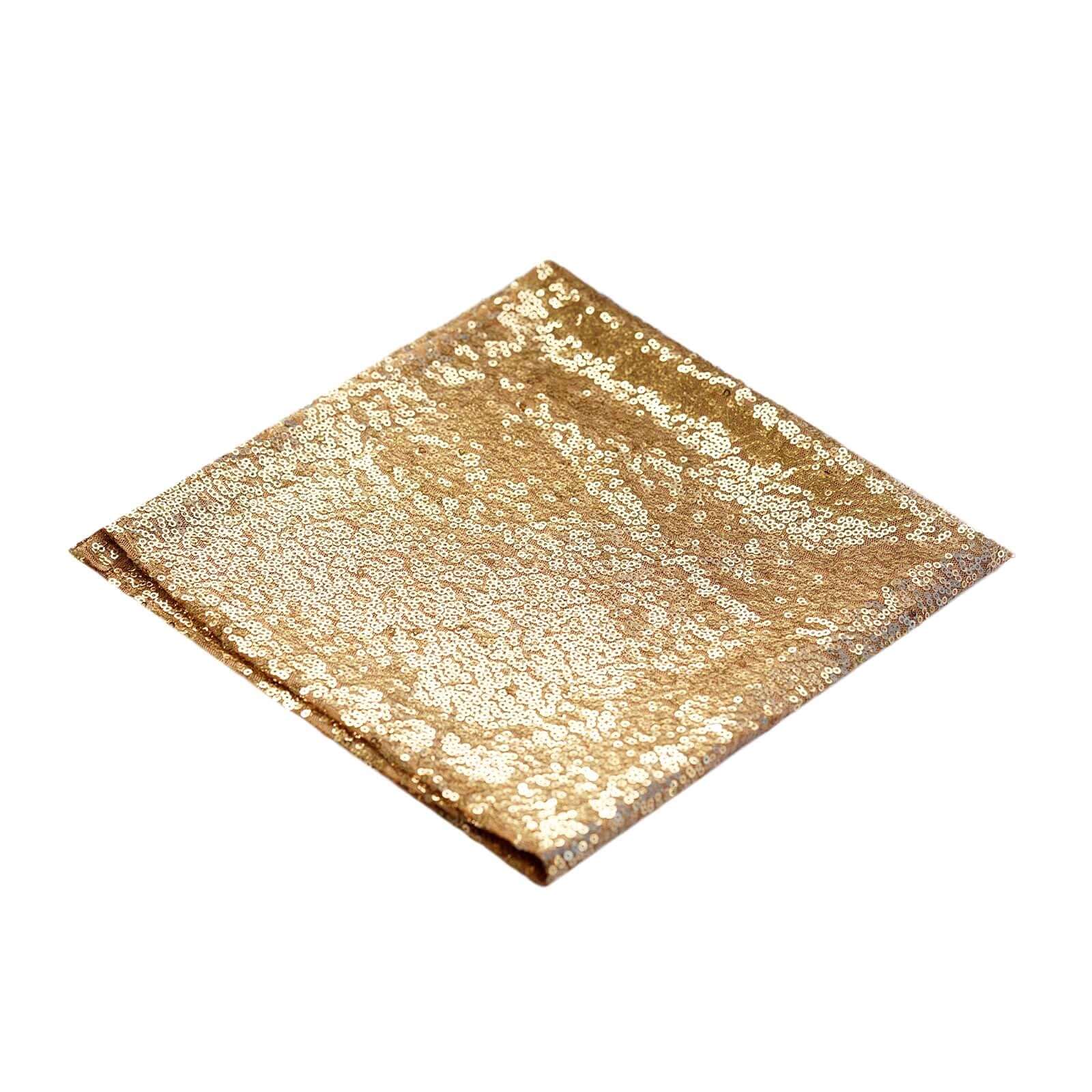 Sequin Napkin 20"x20" Gold - Sparkling Reusable Cloth Napkin for Parties & Events - Image 6