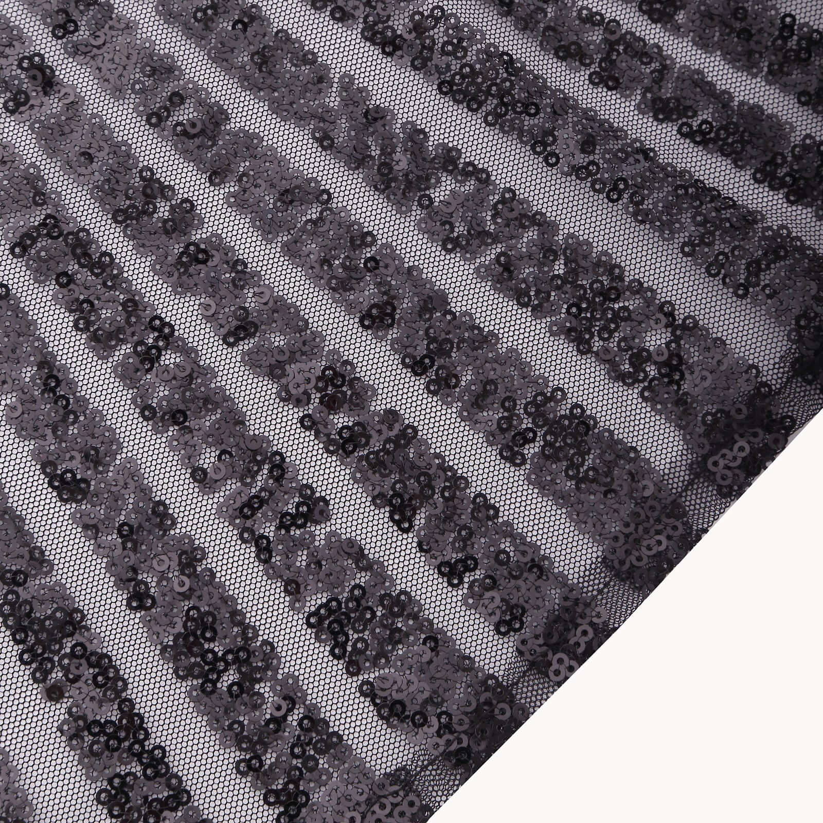 Sequin Napkins 20"x20" Black - Diamond Pattern Reusable Dinner Napkins - Image 3