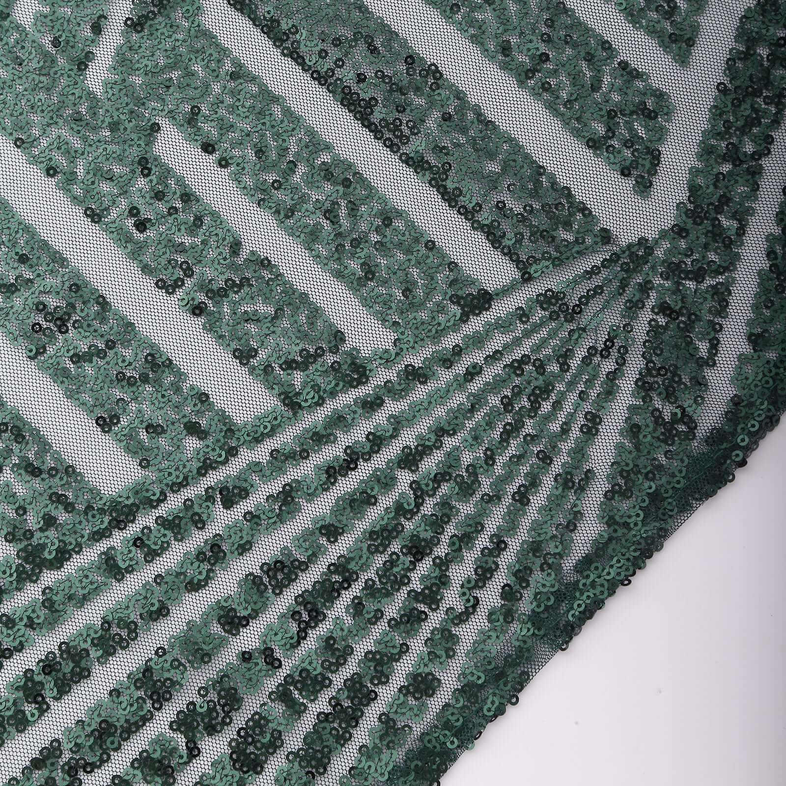 Sequin Napkins 20"x20" Hunter Emerald Green - Diamond Pattern Reusable Dinner Napkins - Image 3